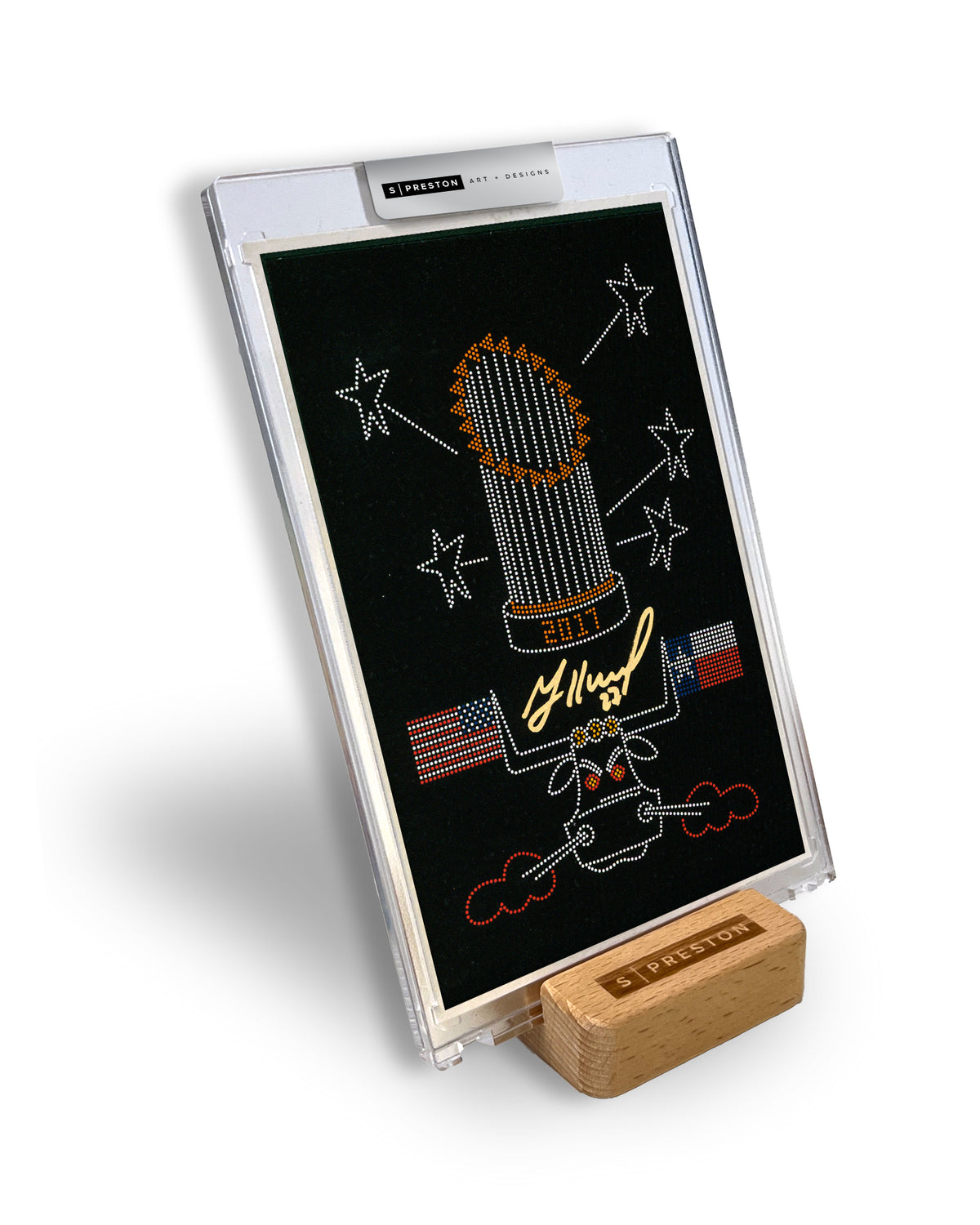 Minimalist 2017 World Series - Jose Altuve Autographed Art Slab - Authenticated