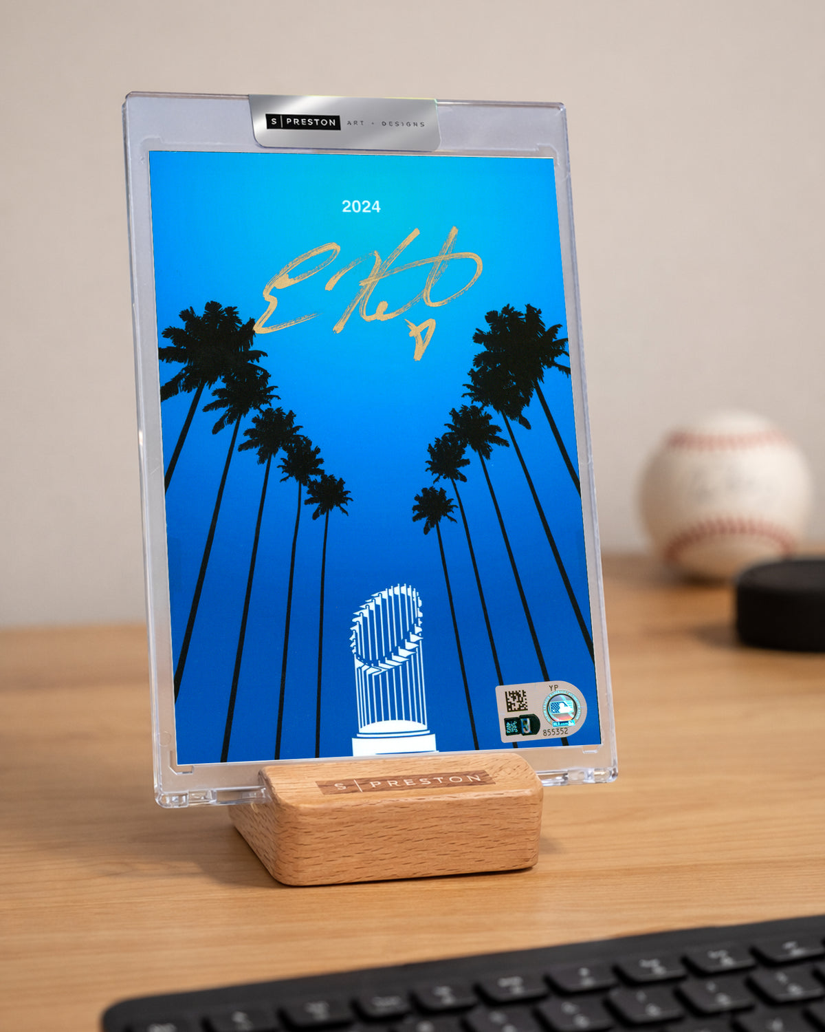 Minimalist World Series 2024 - Kiké Hernandez Autograph Slab - Authenticated