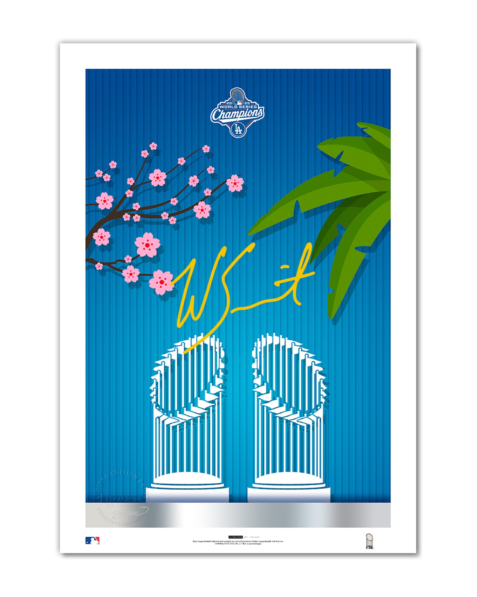 2025 東京シリーズ Preston アートプリント ロサンゼルス ドジャース Minimalist World Series 2025 Limited Edition Print Los Angeles