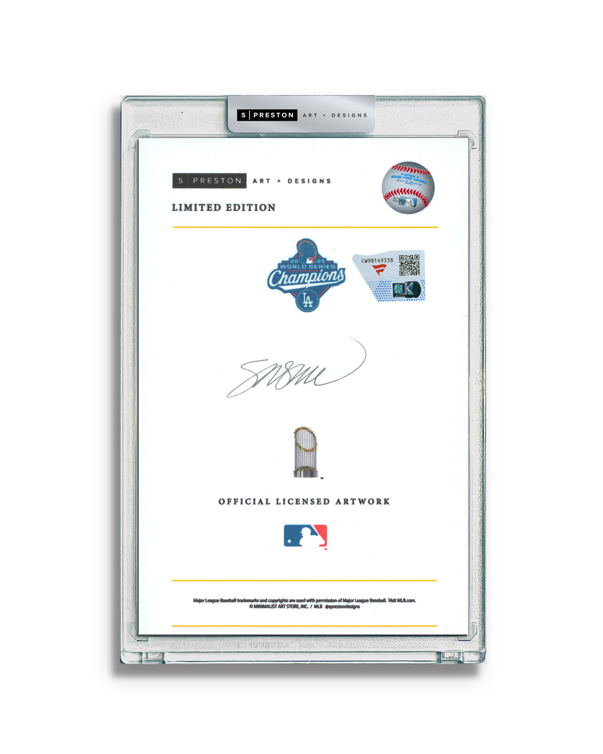 Minimalist World Series 2025 - Freddie Freeman Autograph Slab - Authenticated