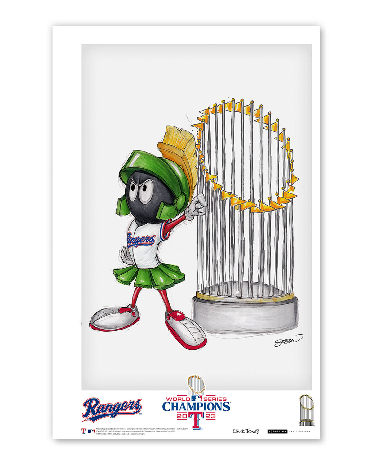 World Series Marvin The Martian 2023 Poster Print (Texas)