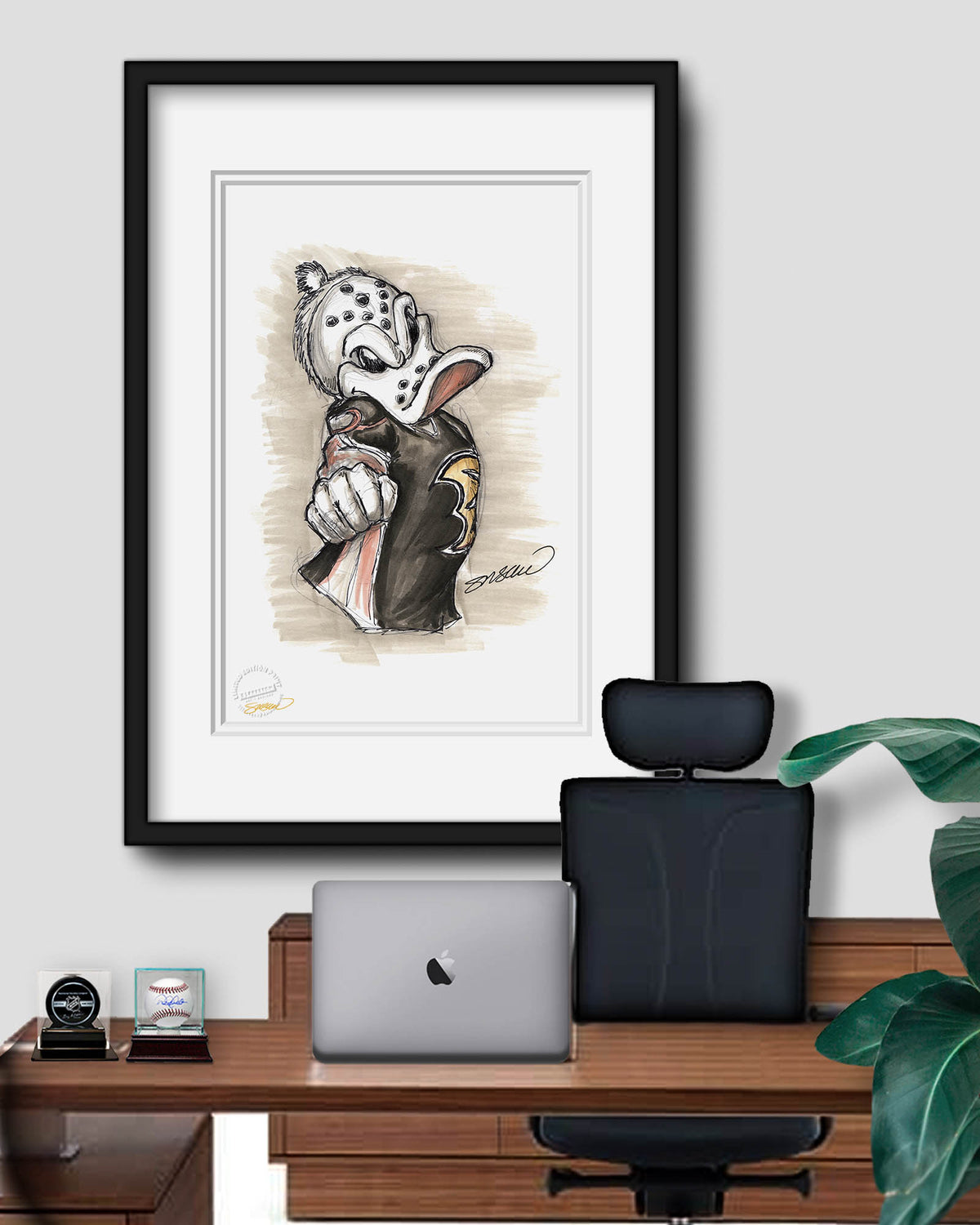 Wild Wing - Anaheim Ducks Mascot Ink Sketch Print