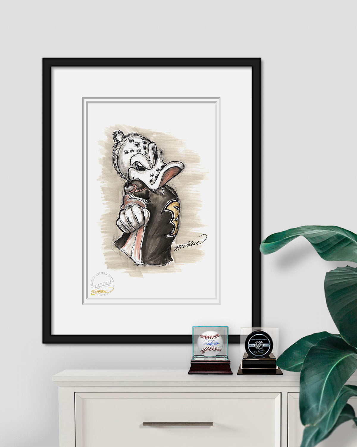 Wild Wing - Anaheim Ducks Mascot Ink Sketch Print