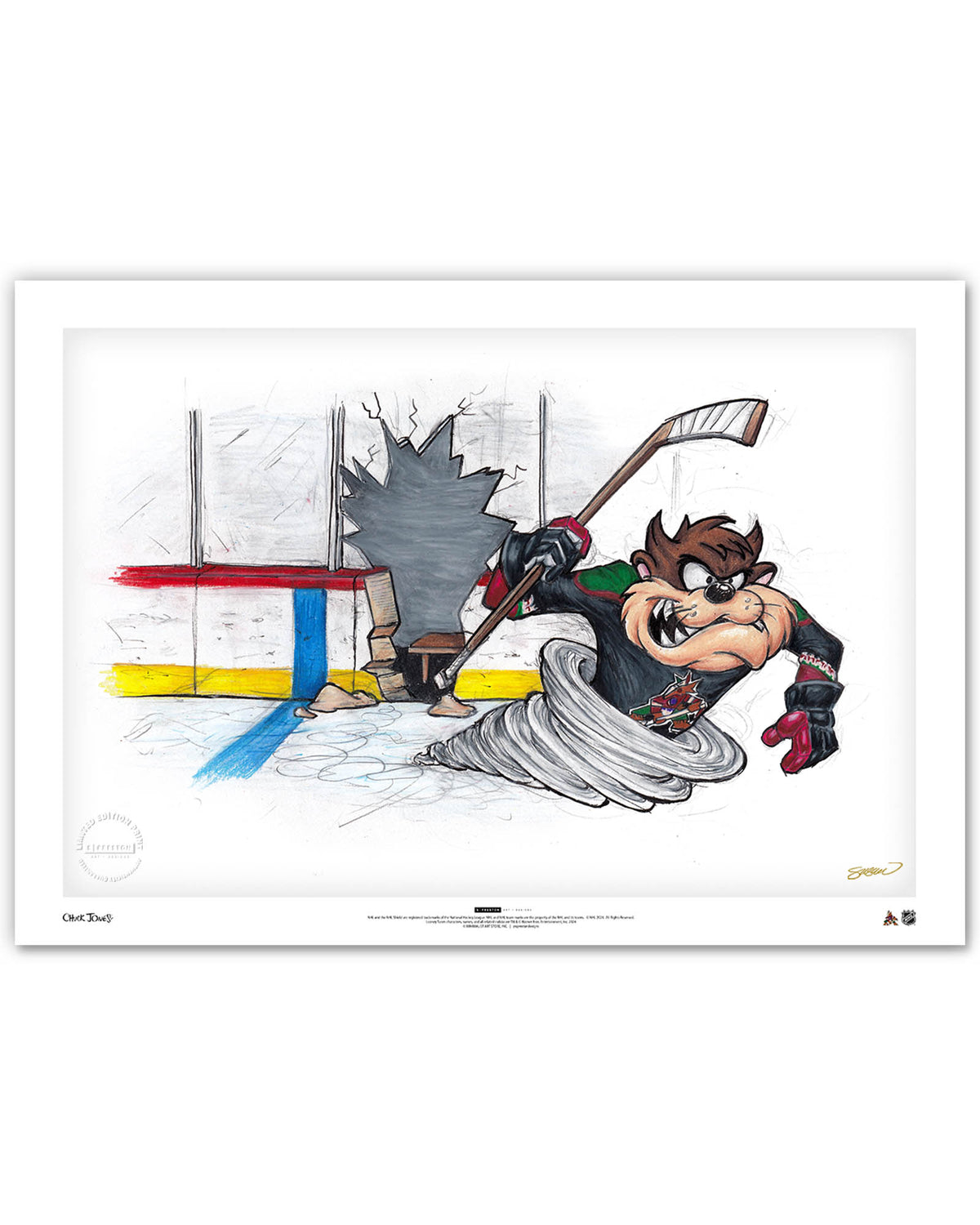 Tazmanian Line Change x NHL Coyotes Tazmanian Devil Limited Edition Fine Art Print