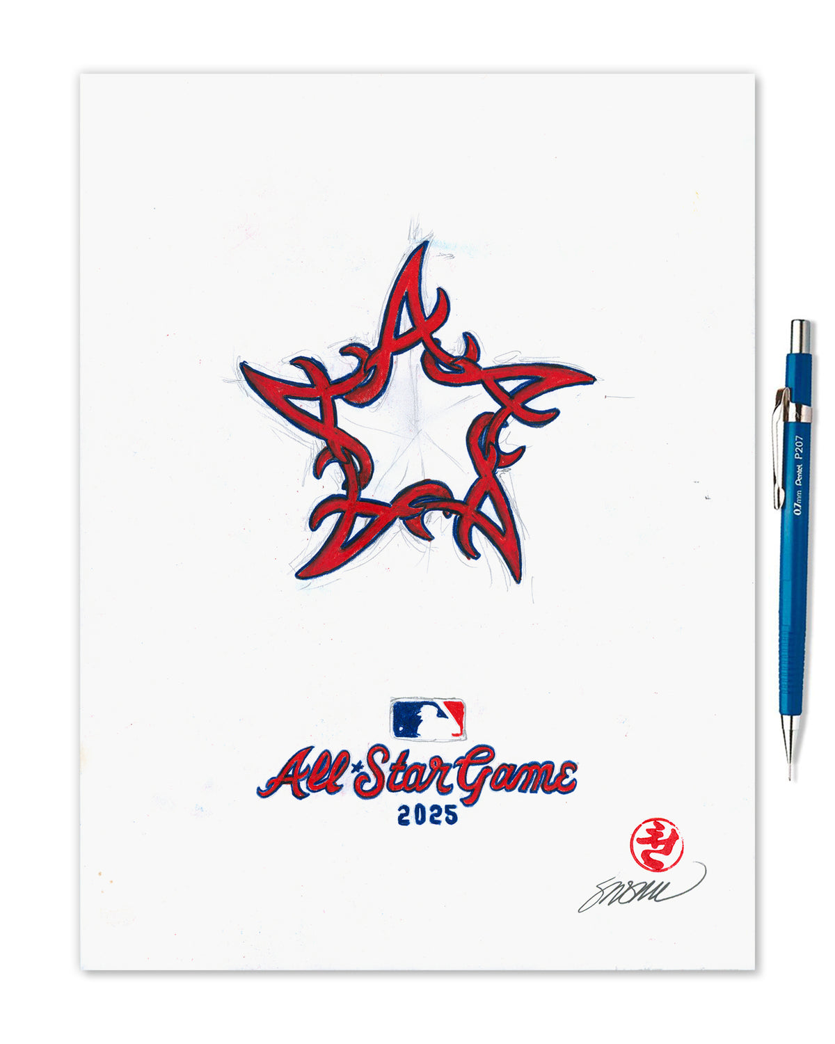 2025 MLB Atlanta All Star Game Original Artwork