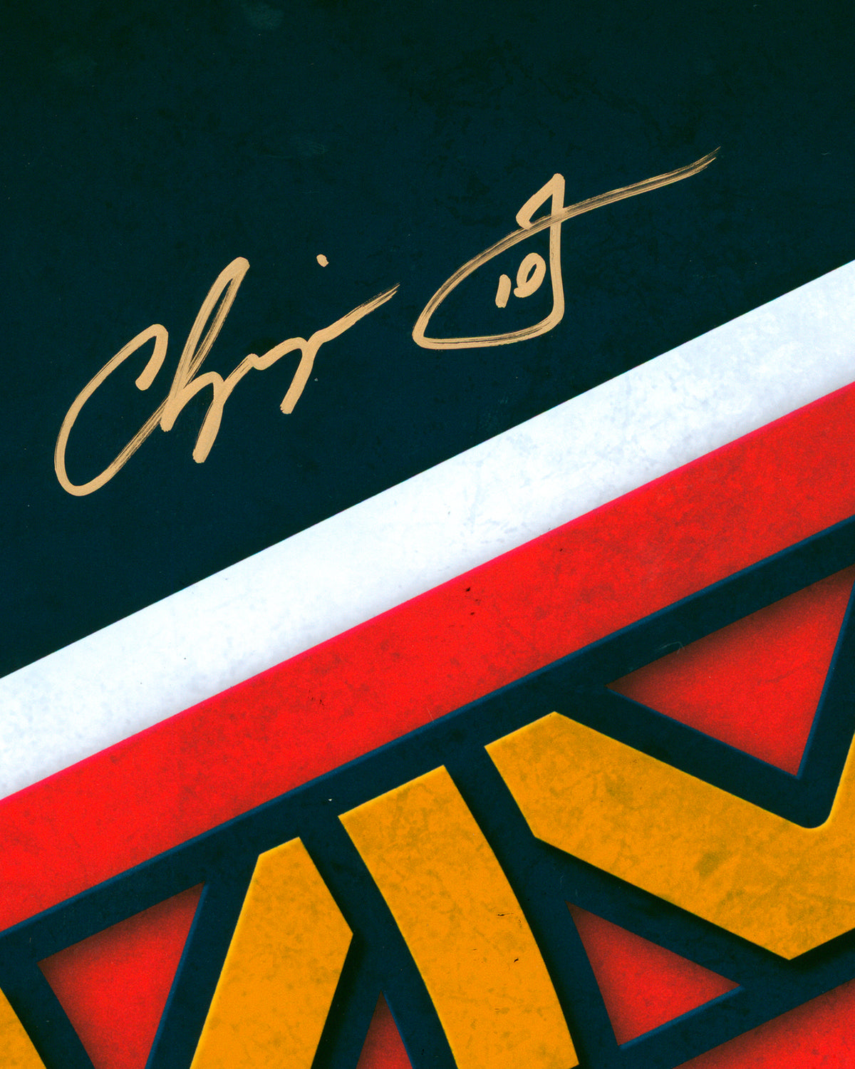 Minimalist Braves Logo - Chipper Jones Autographed - Poster Print - MLB Authenticated