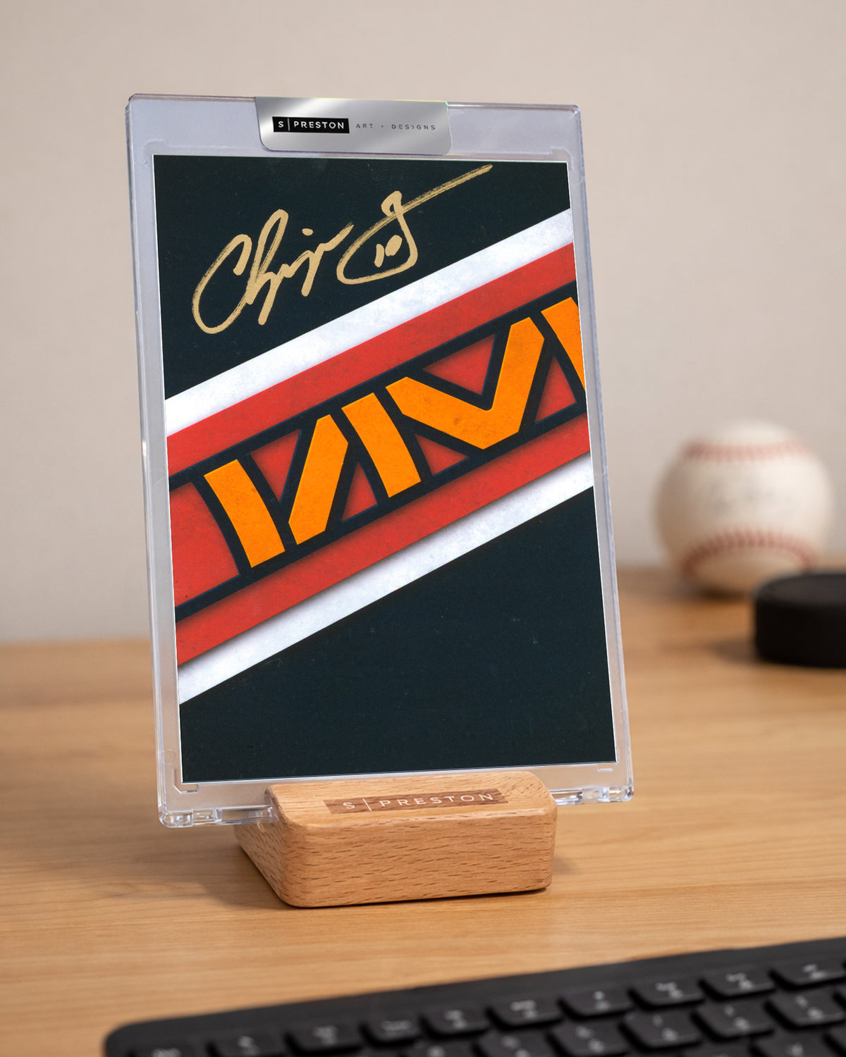 Minimalist Atlanta Braves Logo - Chipper Jones Autograph Slab - Authenticated