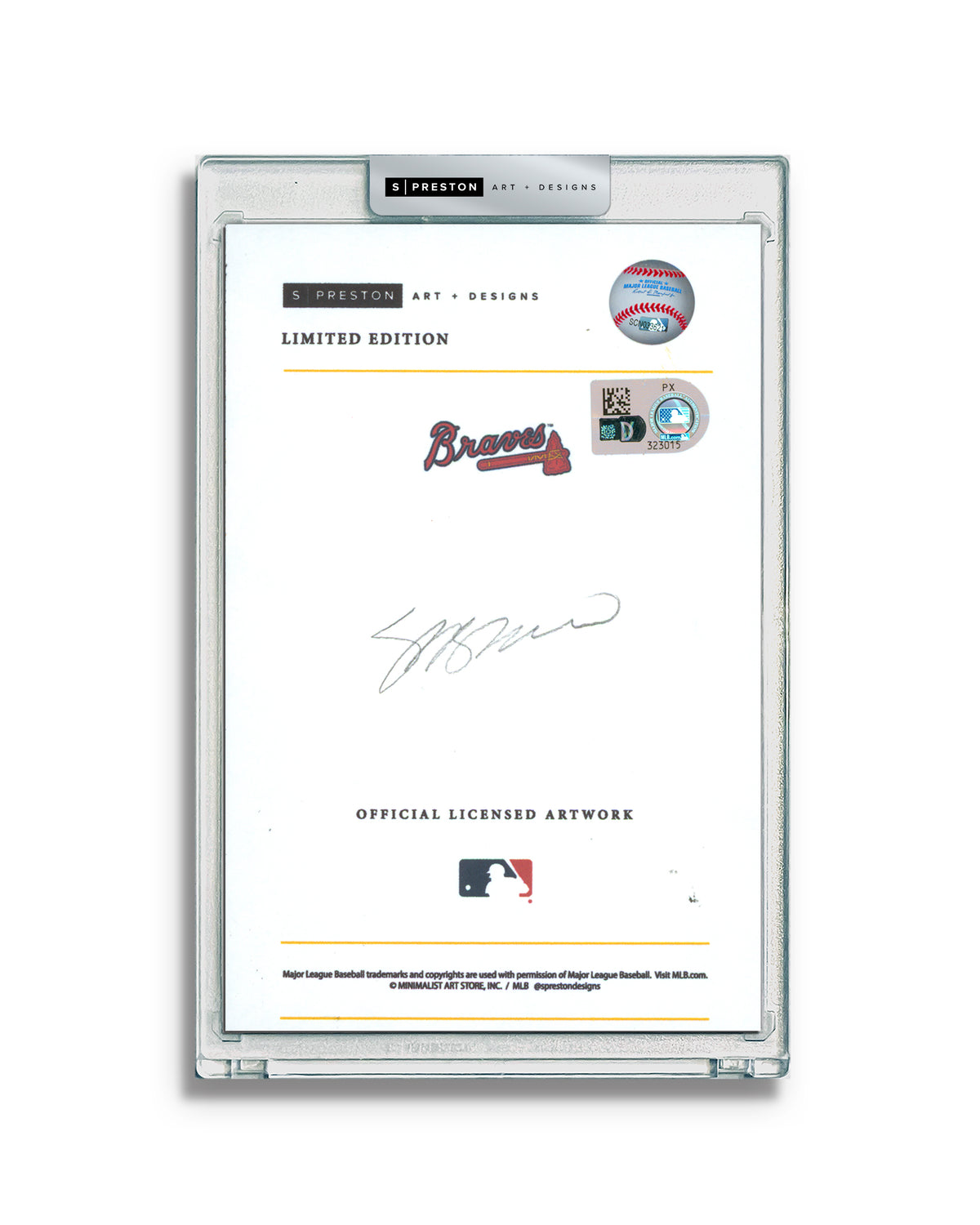 Minimalist Atlanta Braves Logo - Chipper Jones Autograph Slab - Authenticated