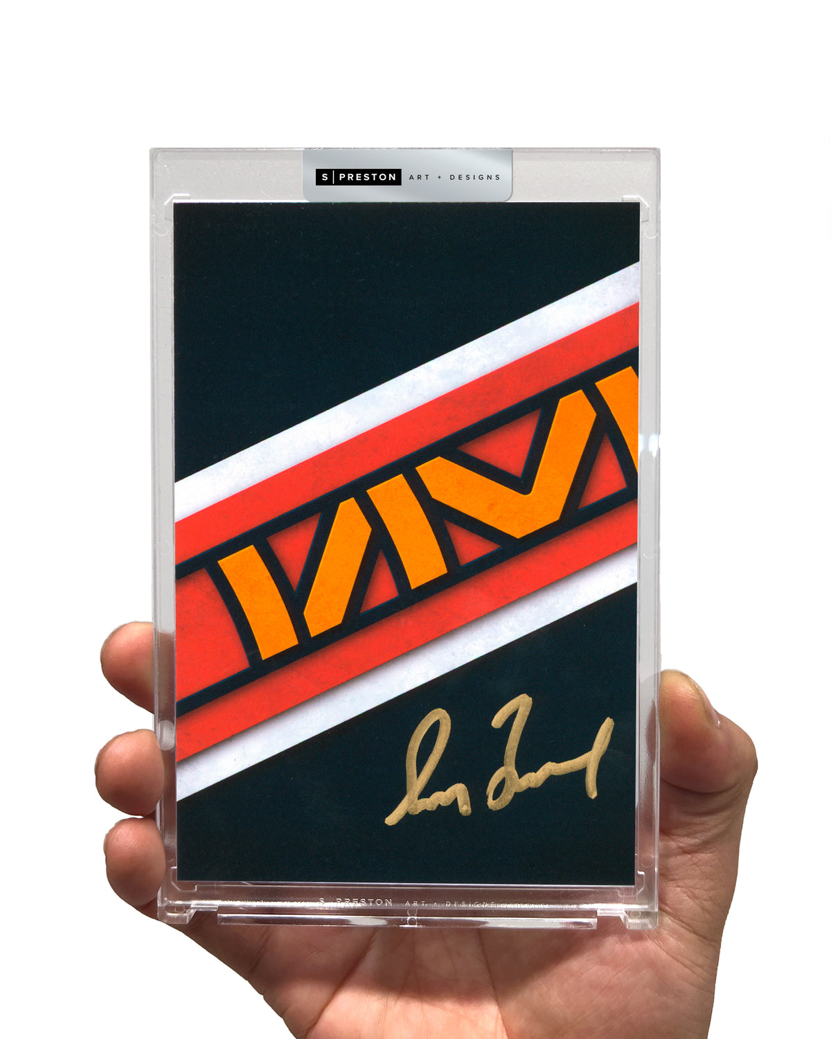 Minimalist Atlanta Braves Logo -Greg Maddux Autograph Slab - Authenticated