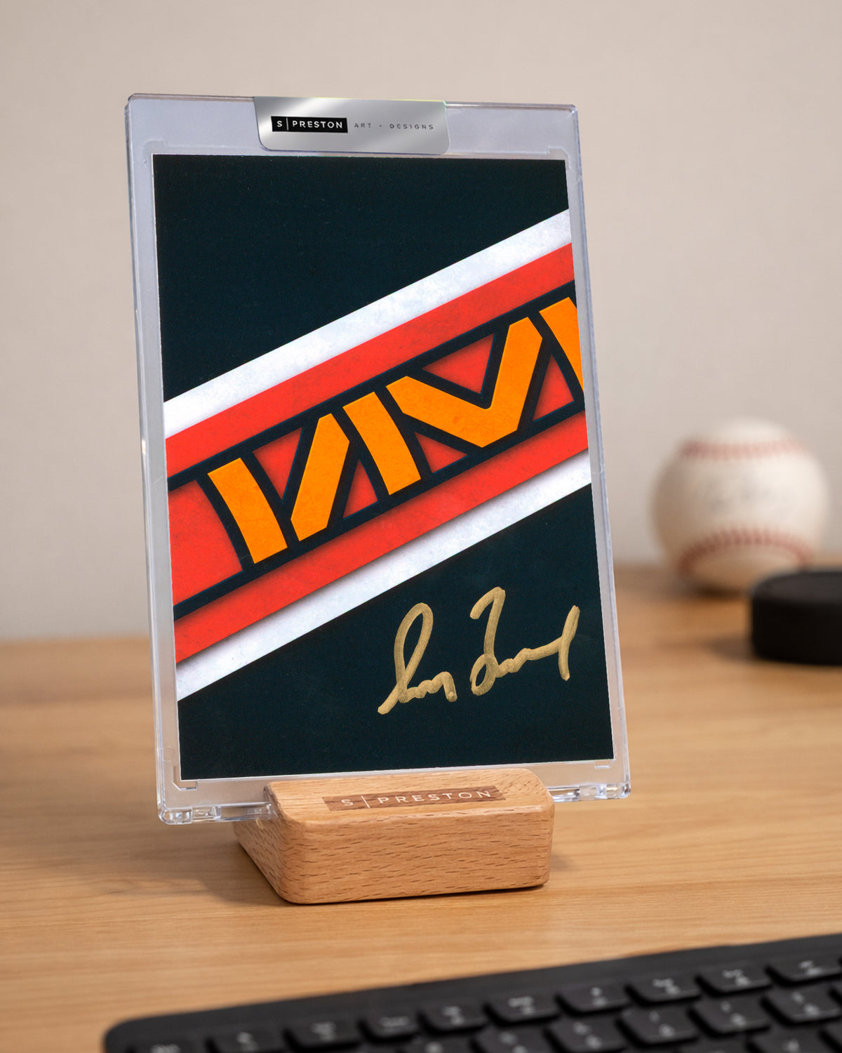 Minimalist Atlanta Braves Logo -Greg Maddux Autograph Slab - Authenticated