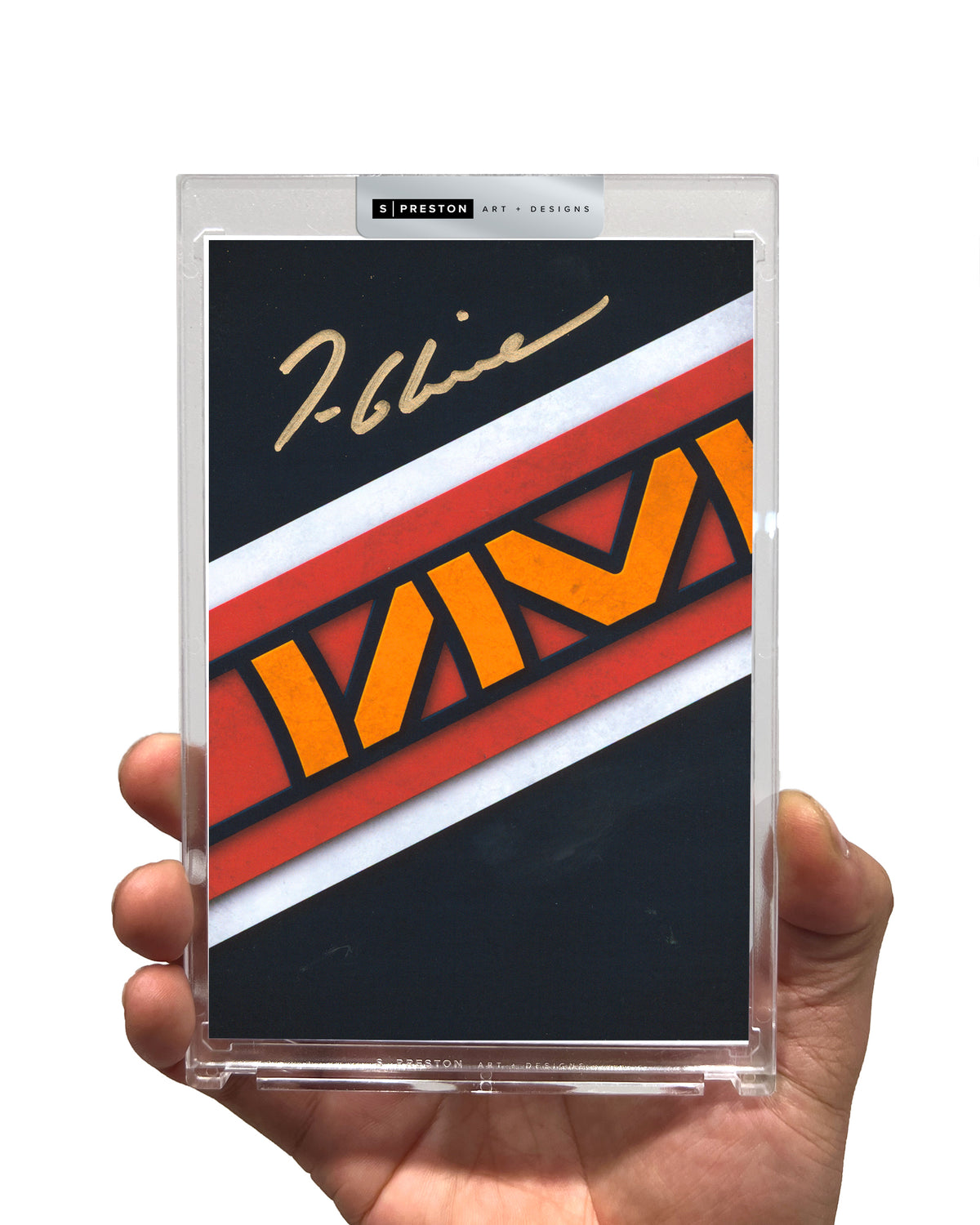 Minimalist Atlanta Braves Logo - Tom Glavine Autograph Slab - Authenticated