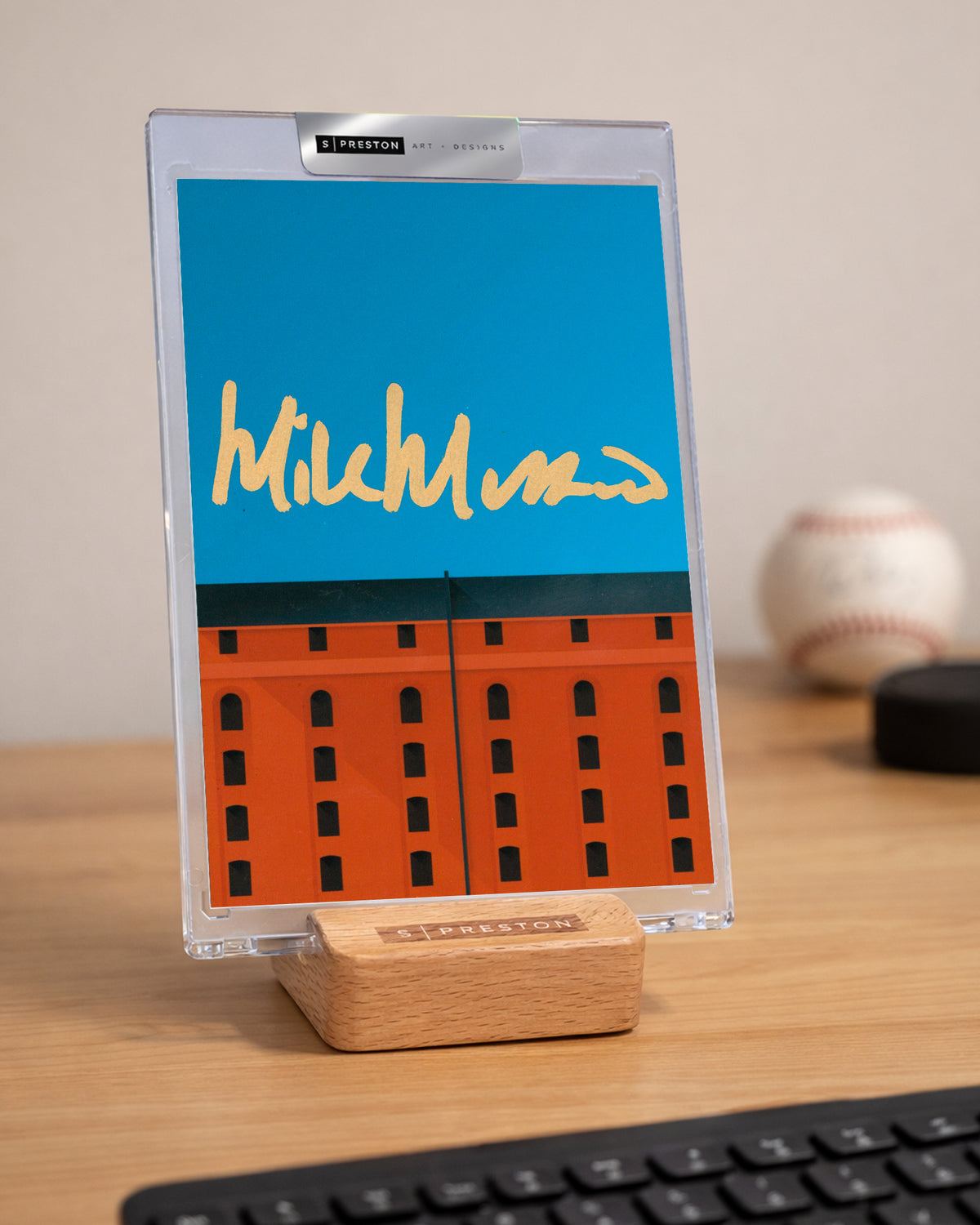 Minimalist Camden Yards -Mike Mussina Autograph Slab - Authenticated