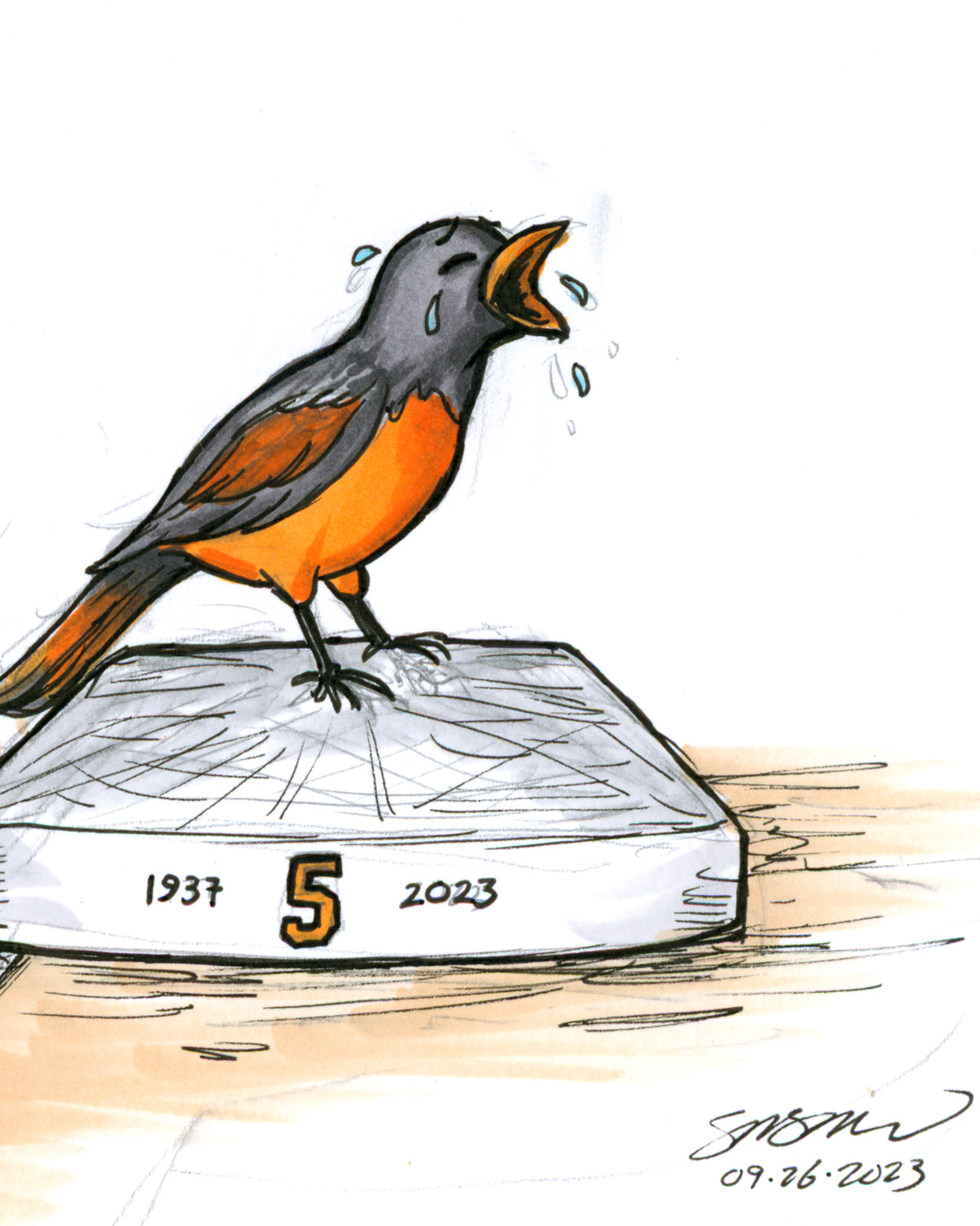 Remembering Brooks Original Tribute Sketch
