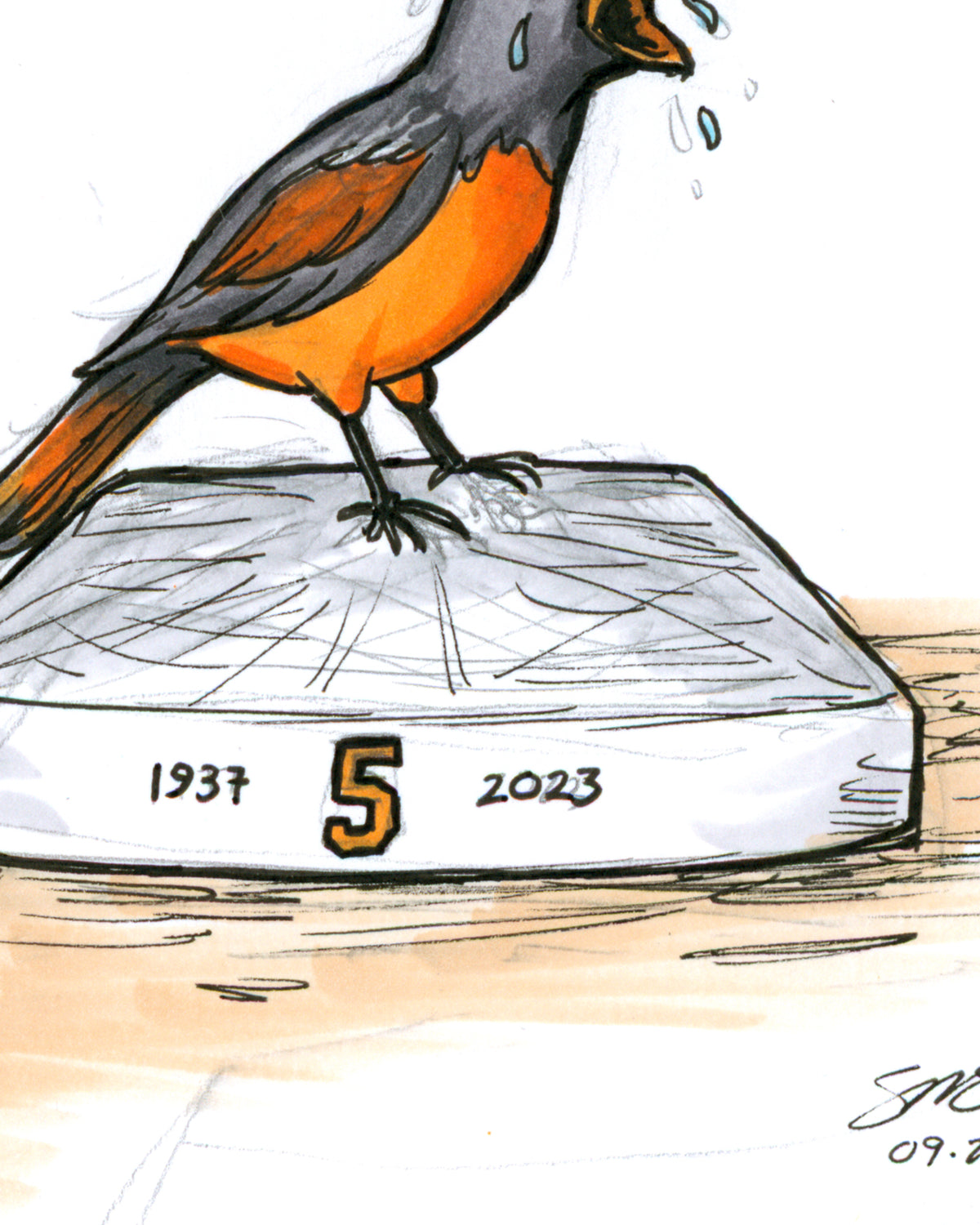 Remembering Brooks Original Tribute Sketch