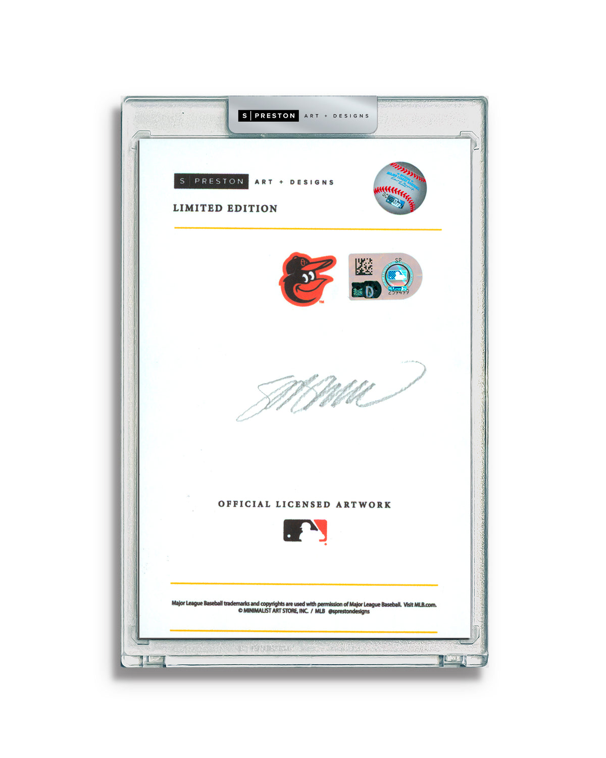 Minimalist Camden Yards -Mike Mussina Autograph Slab - Authenticated