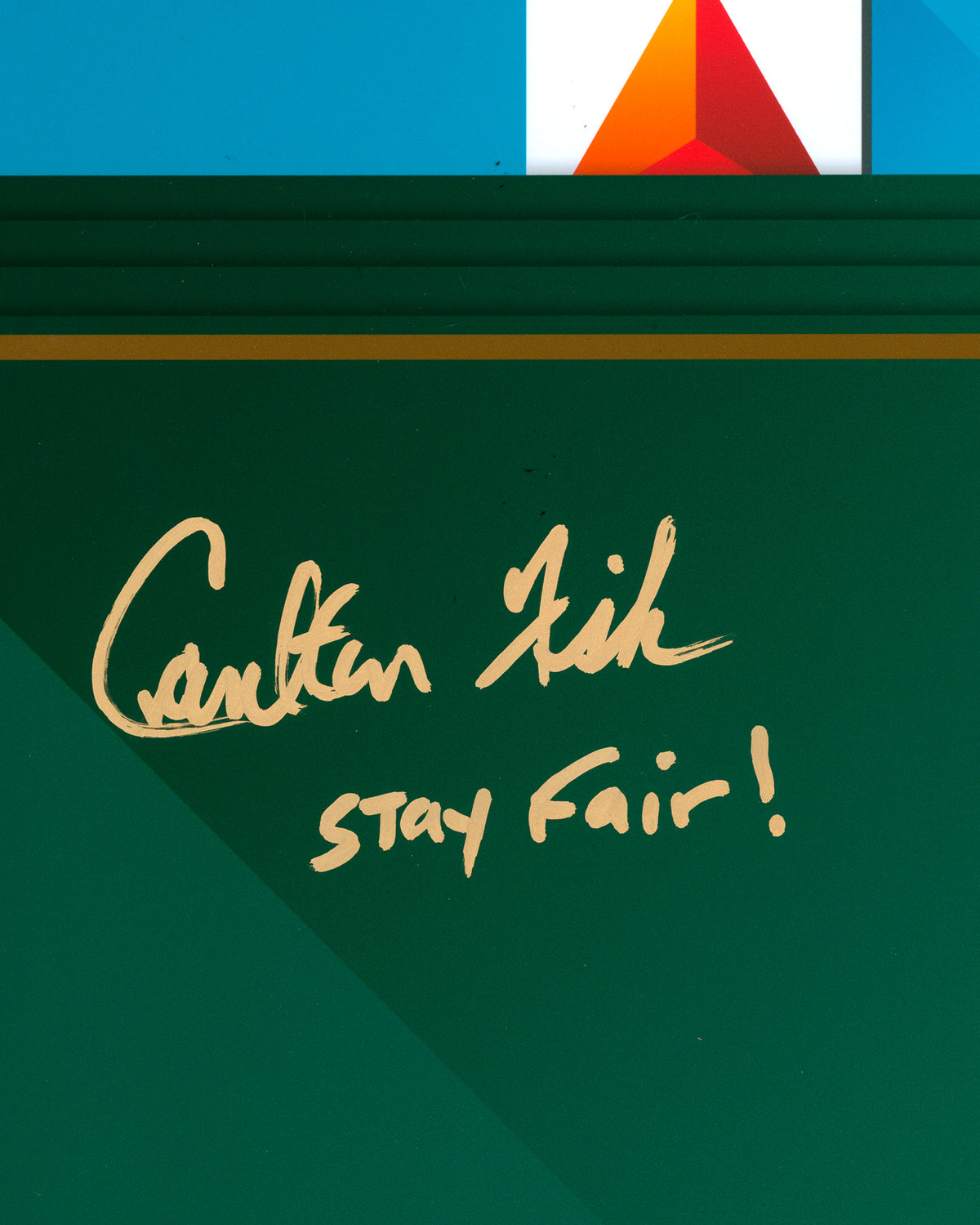 Minimalist Fenway Park - Carlton Fisk Autographed - Poster Print - Authenticated