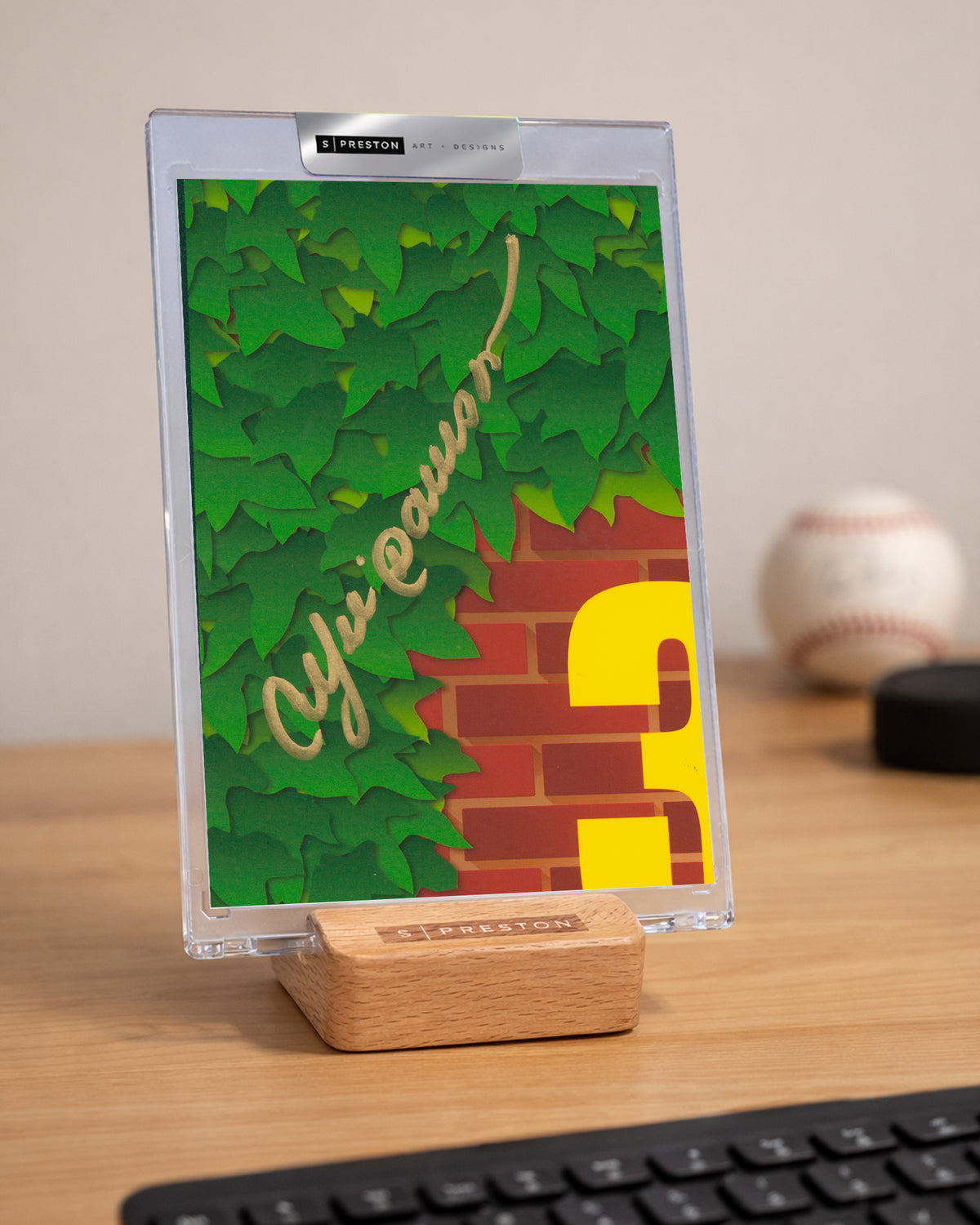 Minimalist Wrigley Field -Andre Dawson Autograph Slab - Authenticated