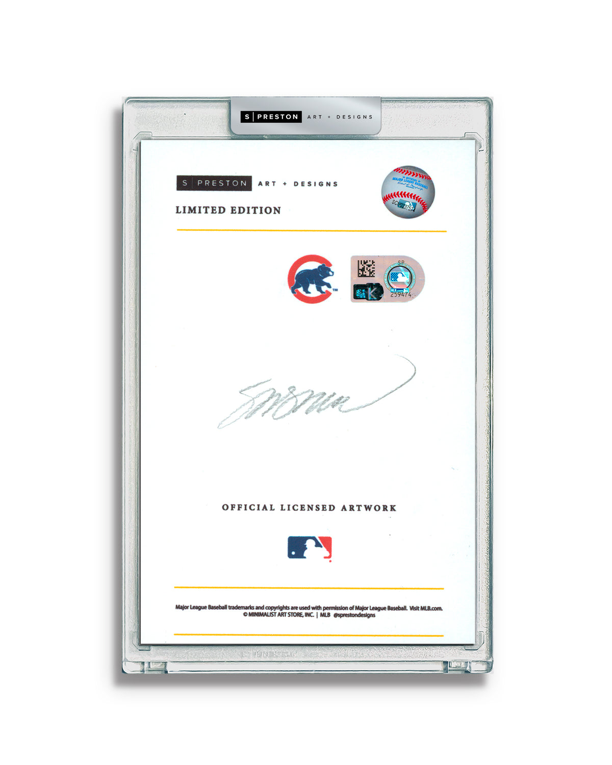 Minimalist Wrigley Field -Andre Dawson Autograph Slab - Authenticated