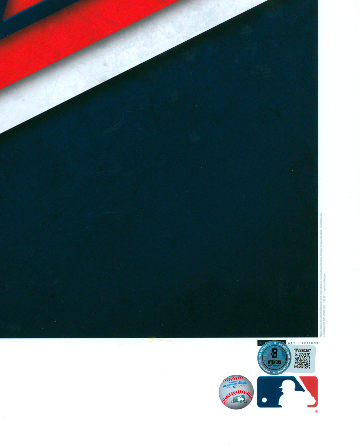 Minimalist Atlanta Braves Logo Print - Greg Maddux Autographed - Authenticated