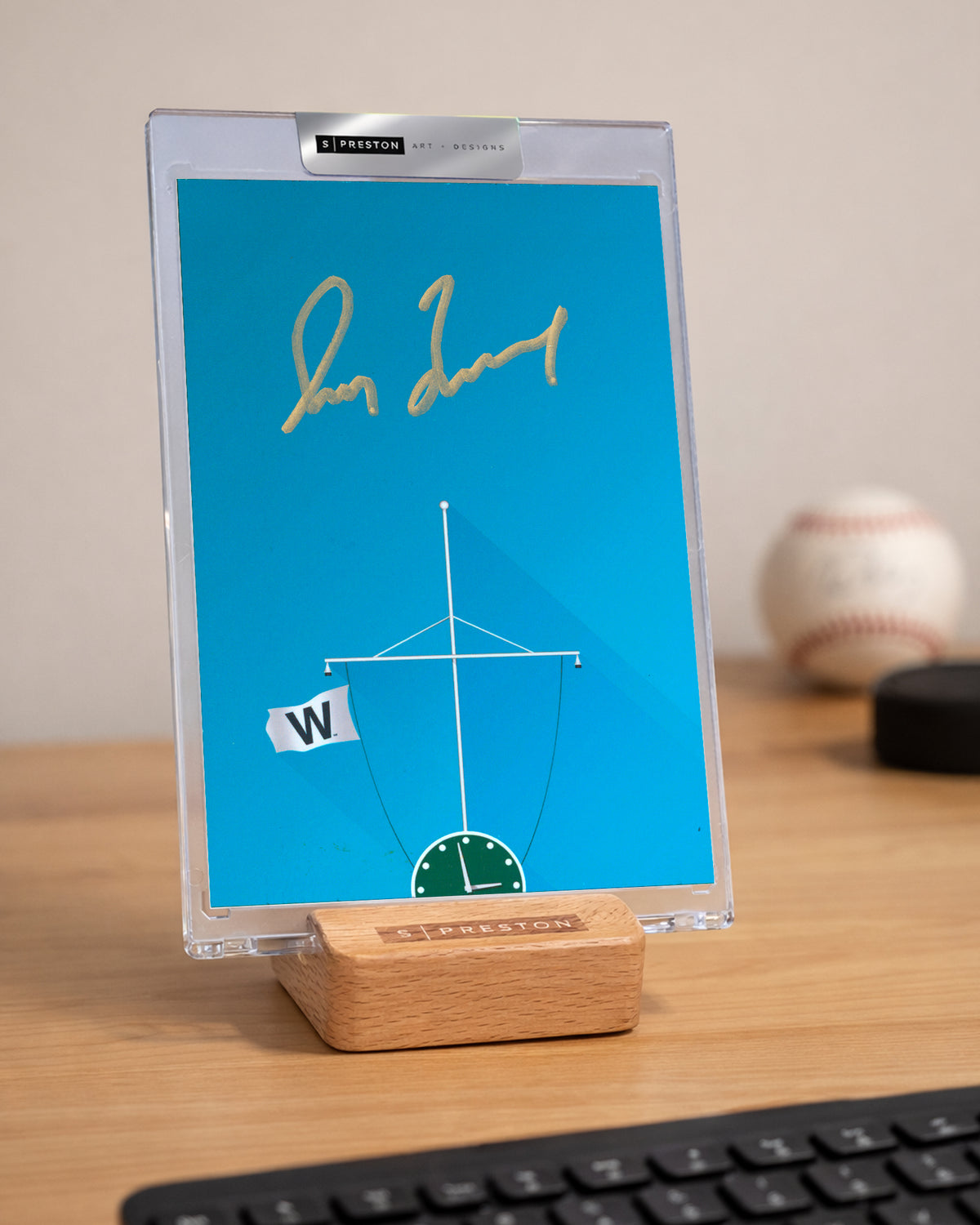 Minimalist Wrigley Field -Greg Maddux Autograph Slab - Authenticated