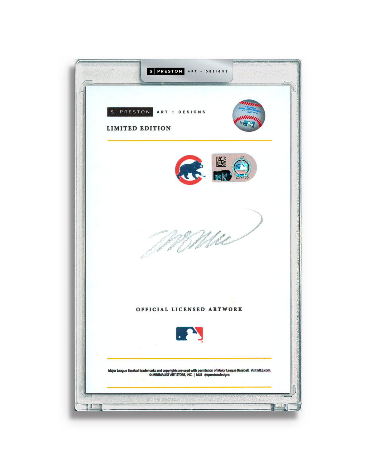 Minimalist Wrigley Field -Greg Maddux Autograph Slab - Authenticated