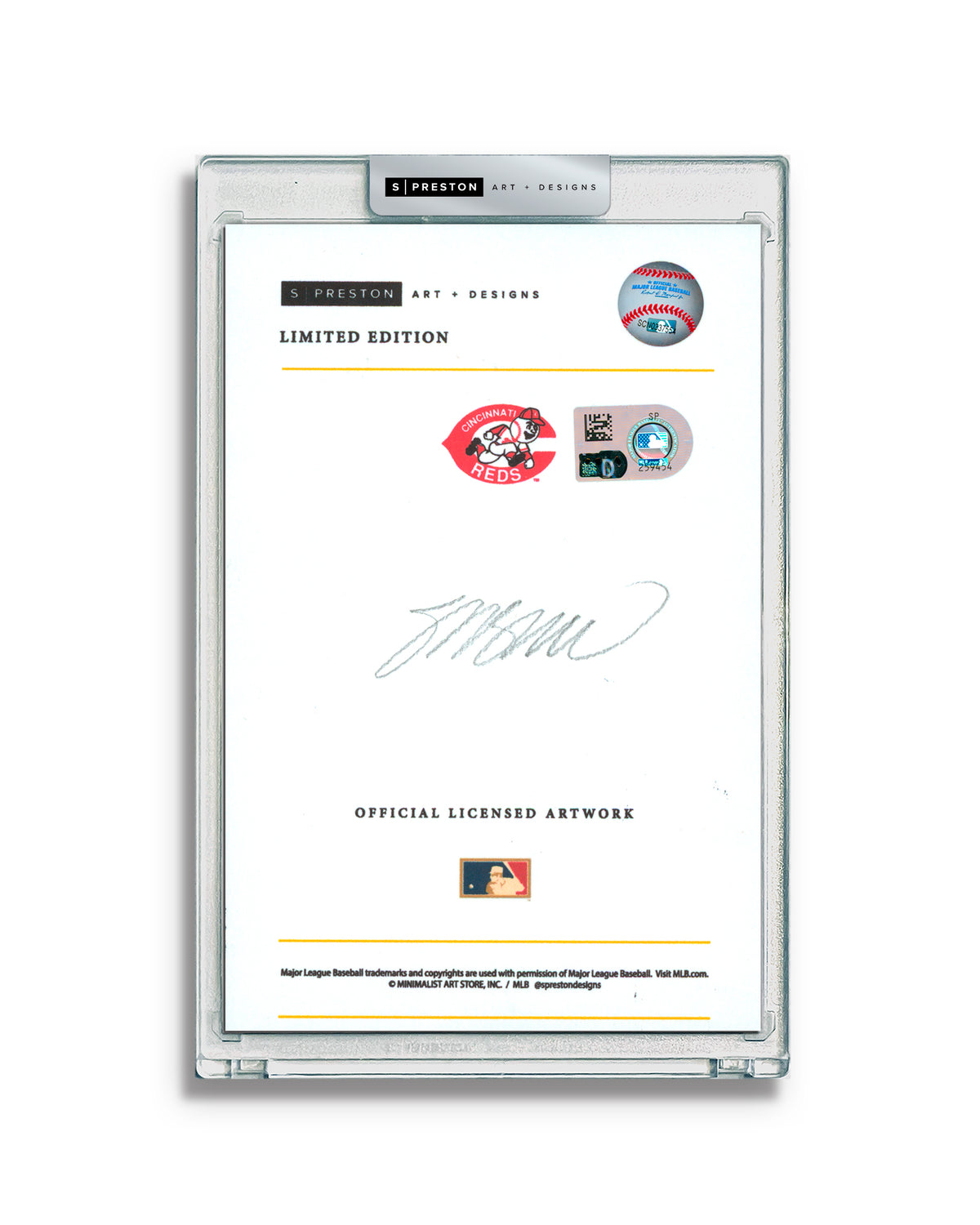 Minimalist Riverfront Stadium - Johnny Bench Autograph - Authenticated
