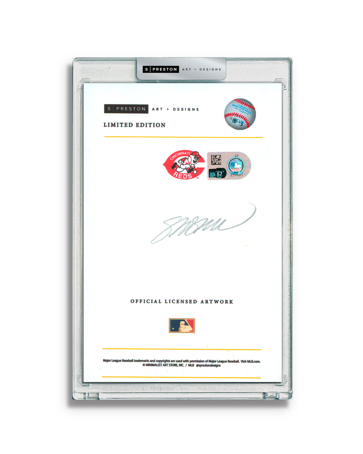 Minimalist Riverfront Stadium -Barry Larkin Autograph Slab - Authenticated