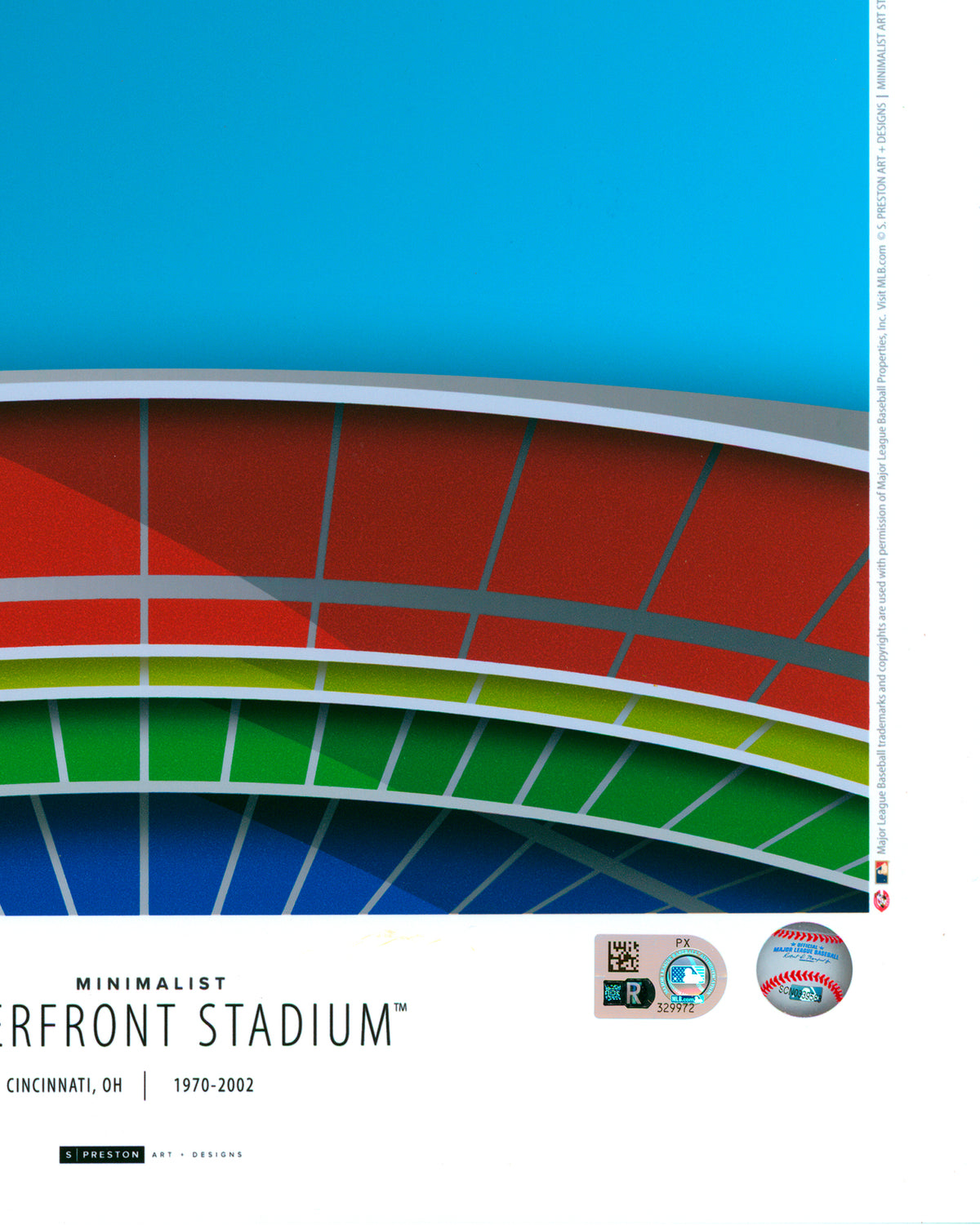 Minimalist Riverfront Stadium - Tony Perez Autographed - Authenticated