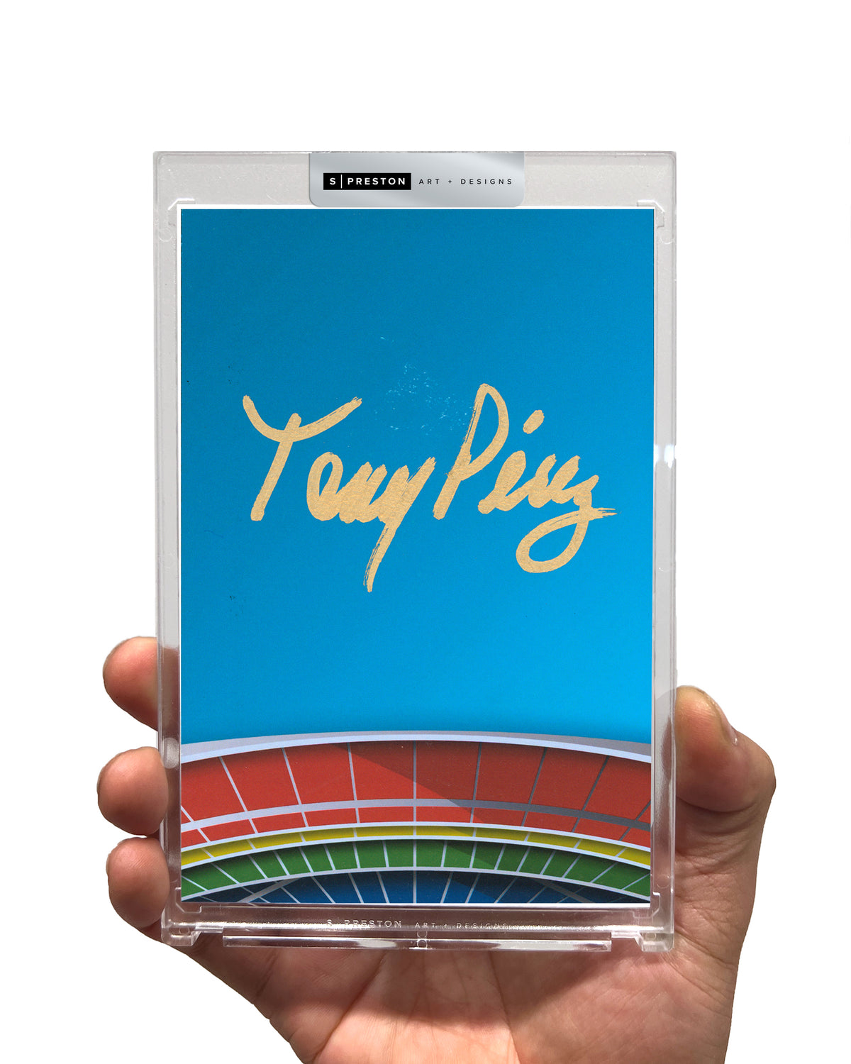 Minimalist Riverfront Stadium - Tony Perez Autograph Slab - Authenticated
