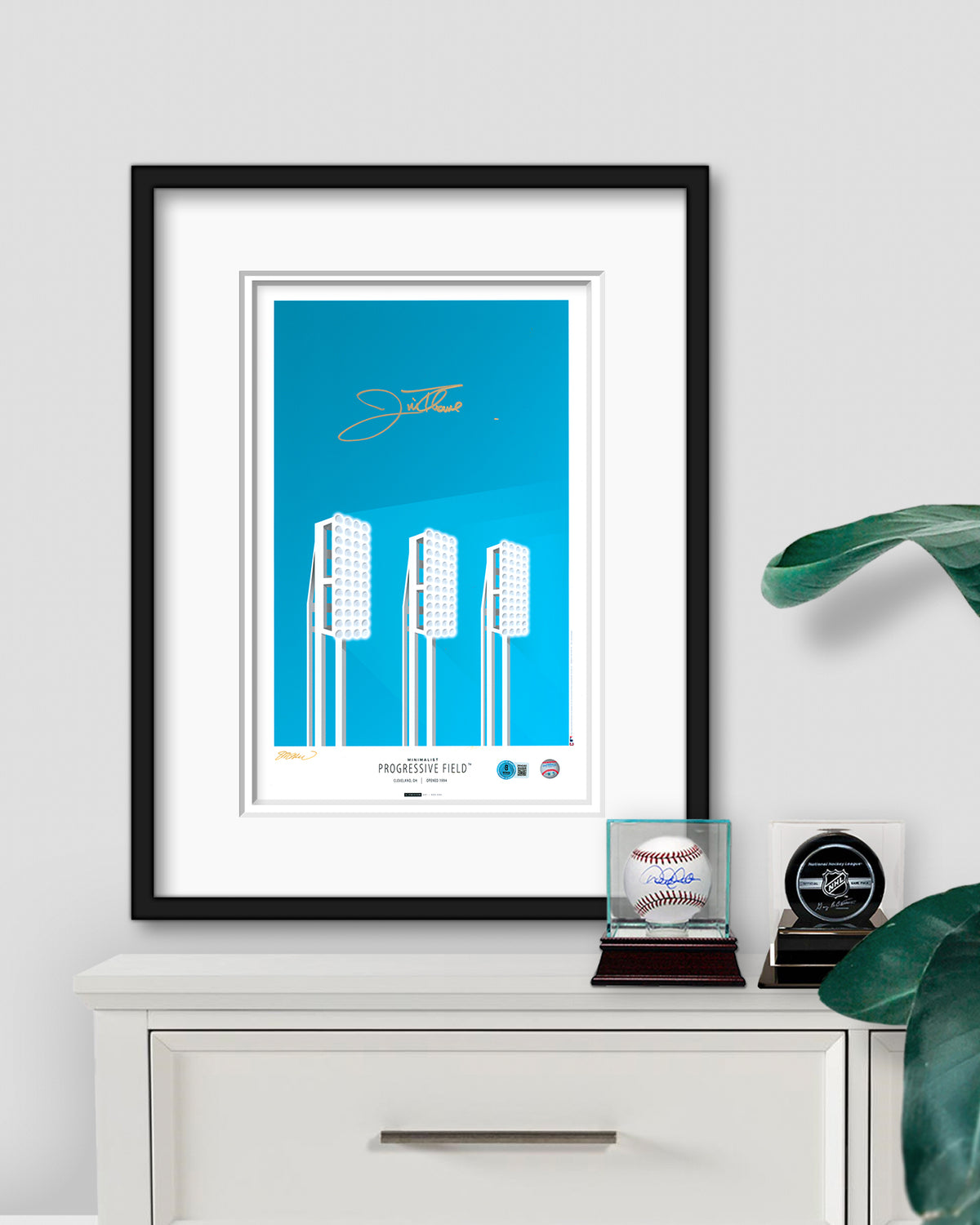 Minimalist Jacobs Field - Jim Thome Autographed - Poster Print - Authenticated