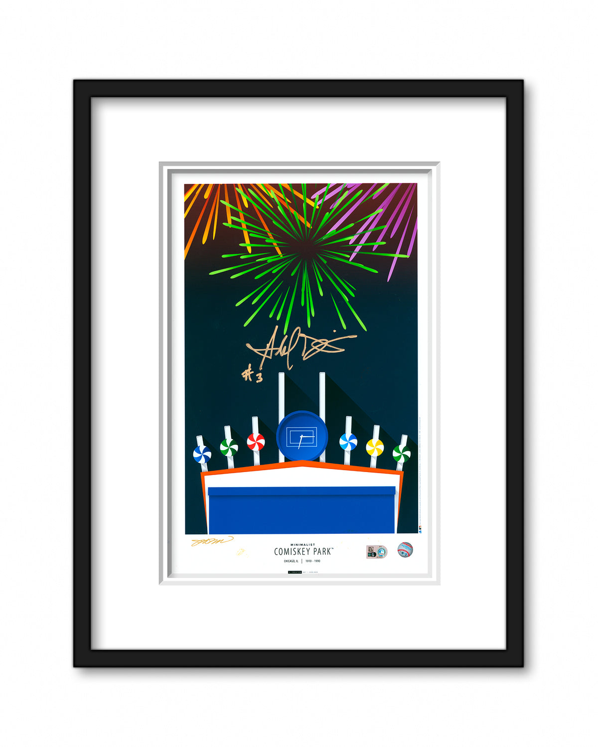 Minimalist Comiskey Park - Harold Baines Autographed Poster Print