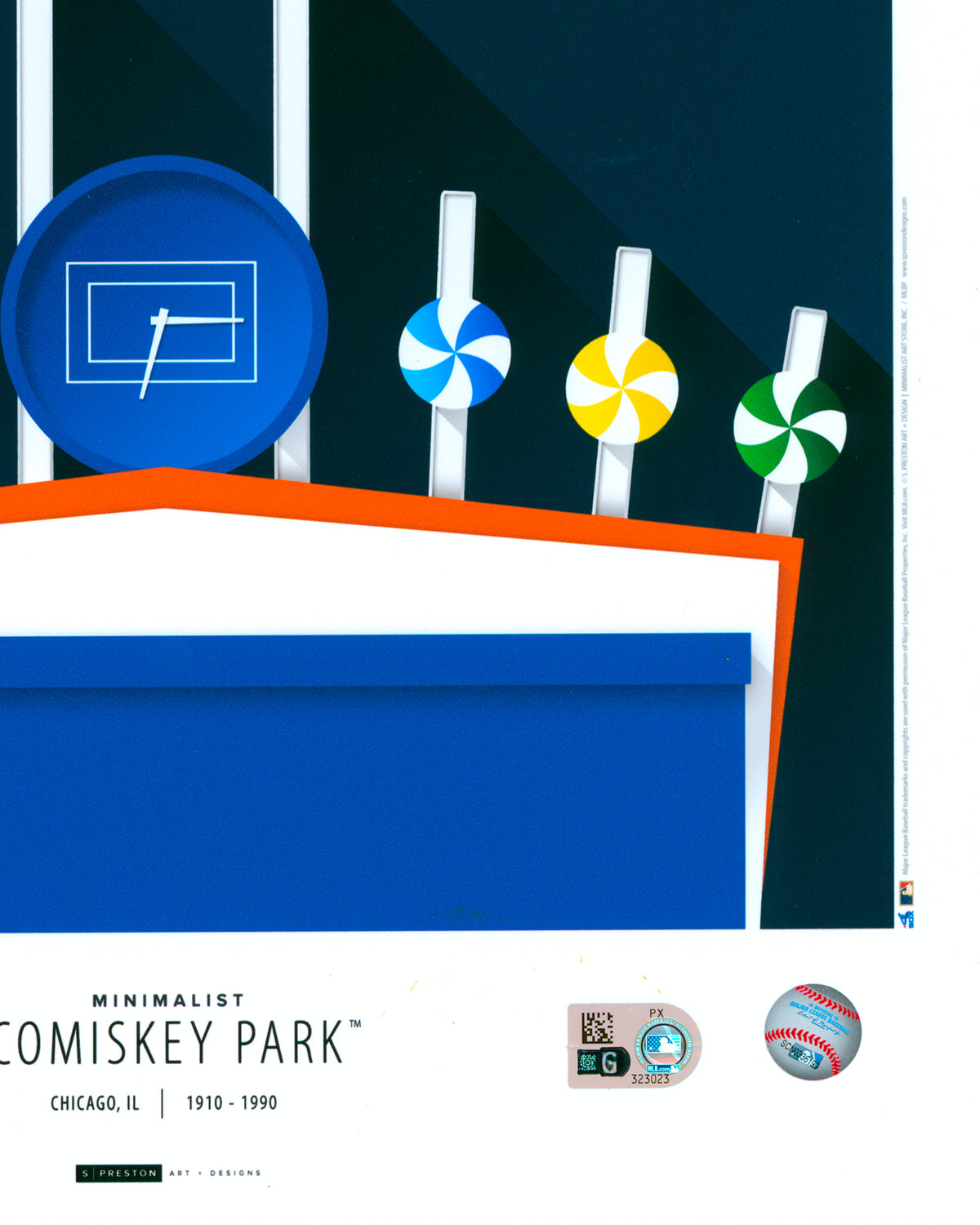 Minimalist Comiskey Park - Harold Baines Autographed Poster Print