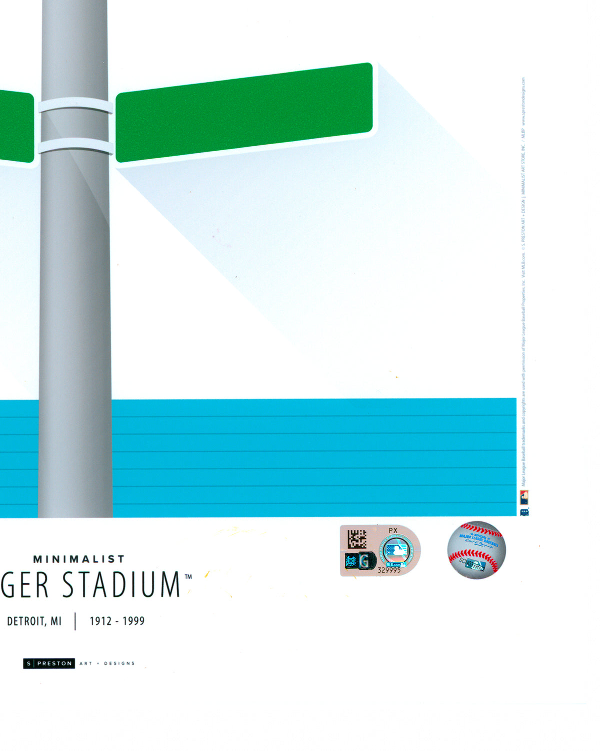Minimalist Tiger Stadium Print - Alan Trammell Autographed - Authenticated