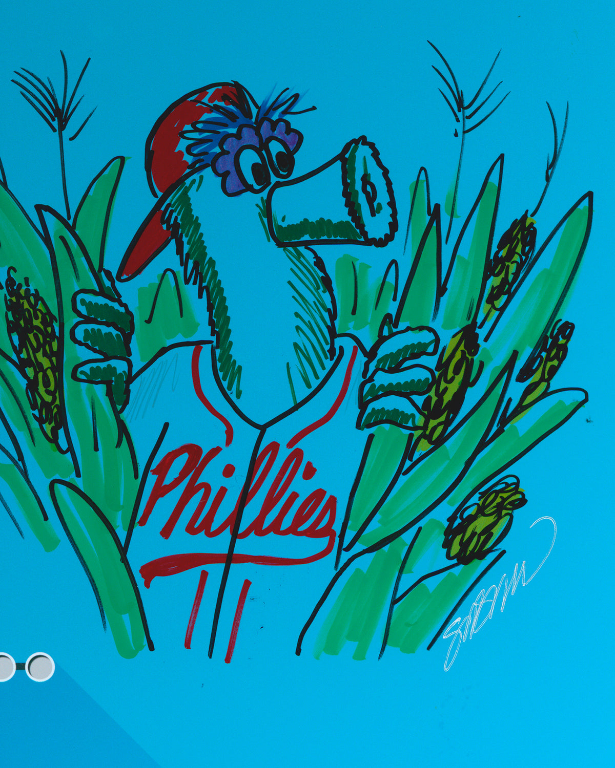Minimalist Field Of Dreams Art Print - Phillie Phanatic Remarque