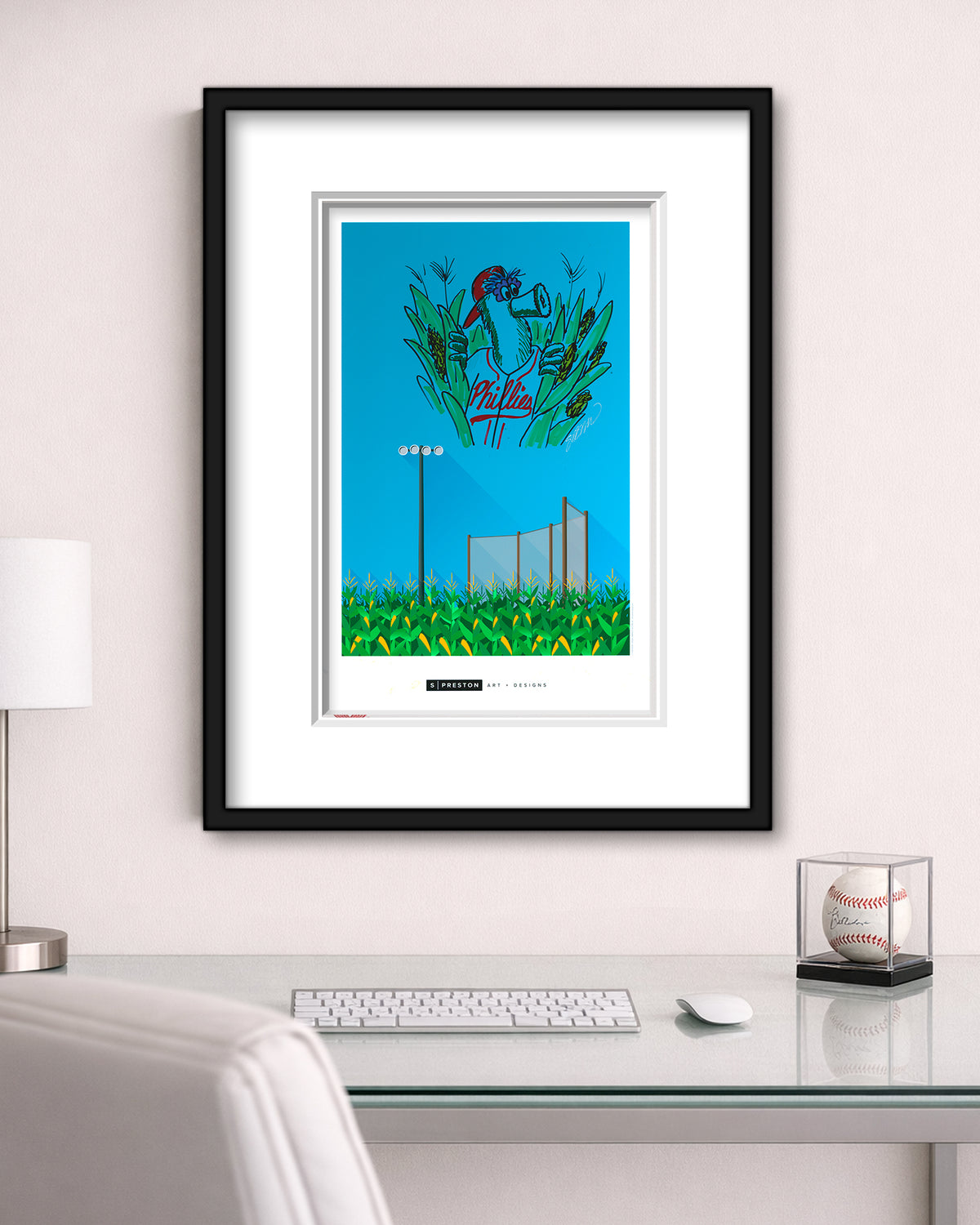 Minimalist Field Of Dreams Art Print - Phillie Phanatic Remarque