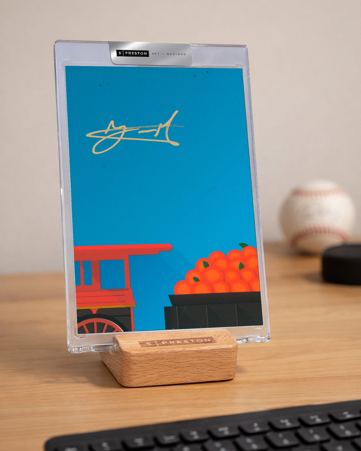 Minimalist Minute Maid Park -Yanier Diaz Autograph Slab - Authenticated