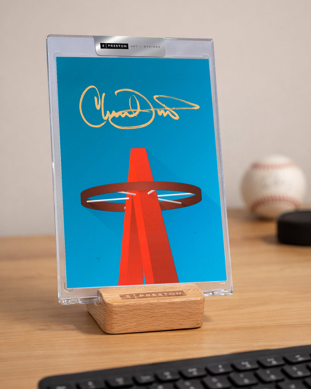 Minimalist Angles Stadium - Chuck Finley Autograph Slab - Authenticated
