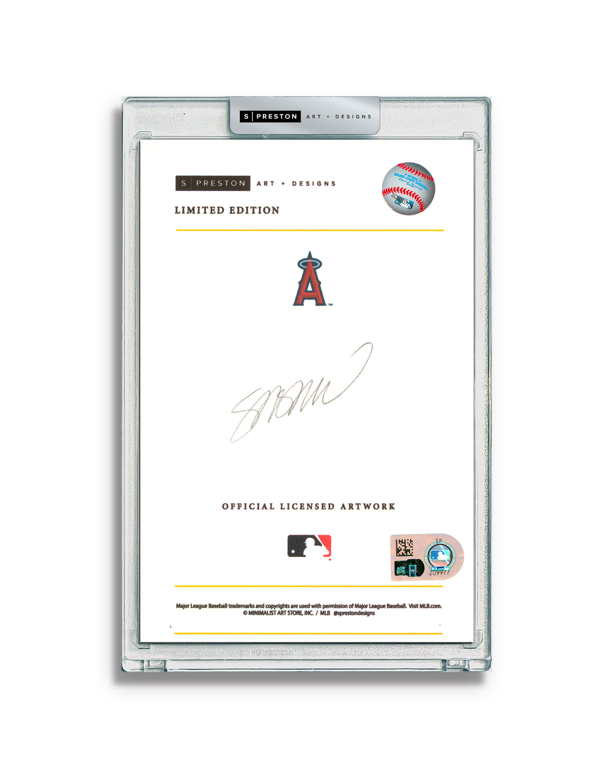 Minimalist Angles Stadium - Chuck Finley Autograph Slab - Authenticated