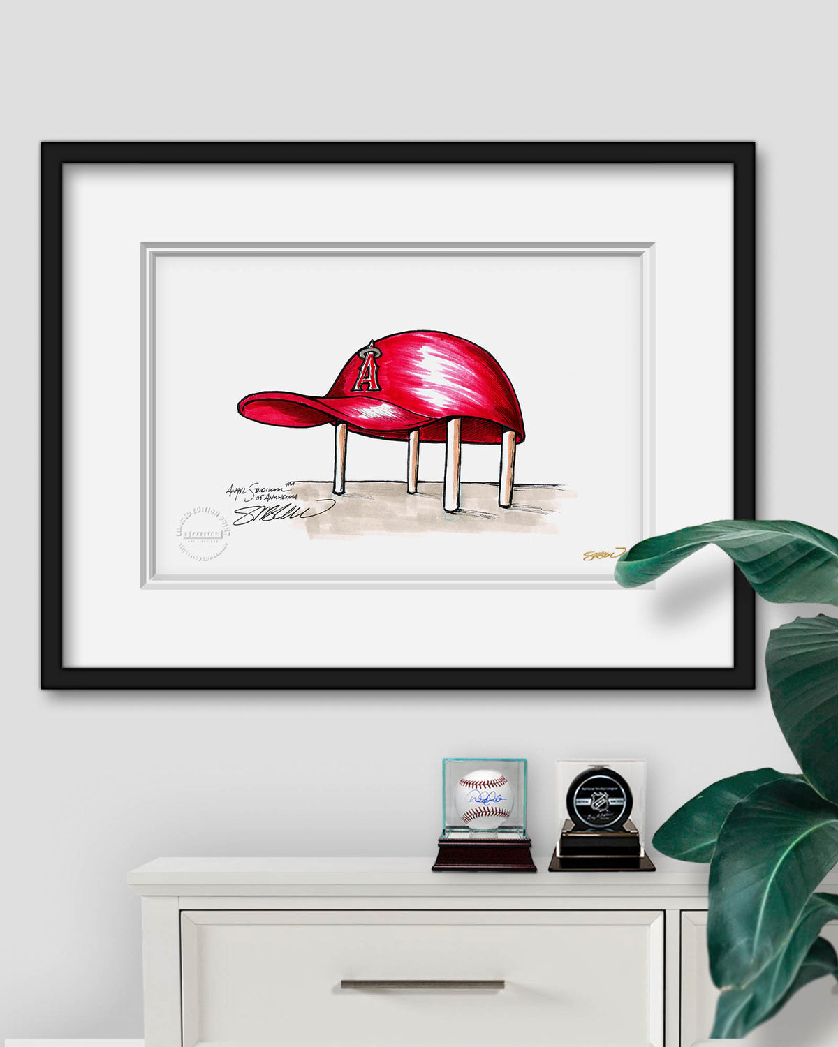 Angel Stadium Ink Sketch Limited Edition Fine Art Print