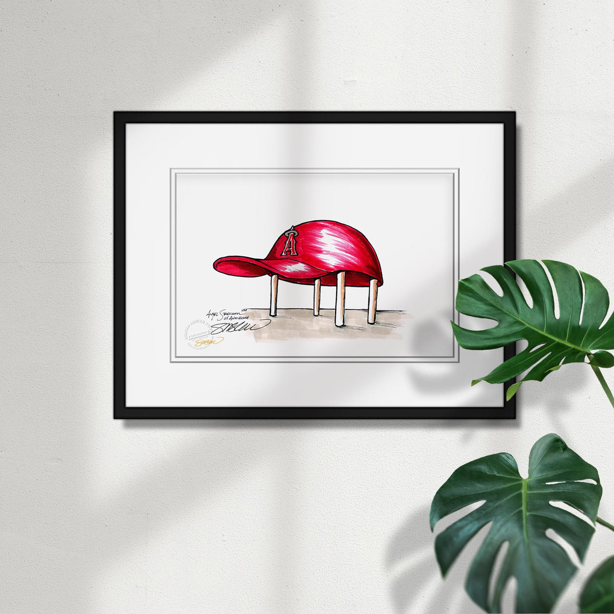 Angel Stadium Ink Sketch Limited Edition Fine Art Print
