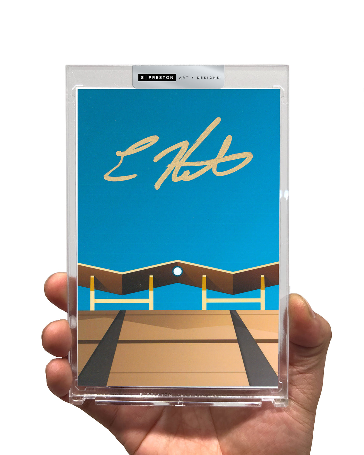 Minimalist Dodger Stadium - Kiké Hernandez Autograph Slab - Authenticated