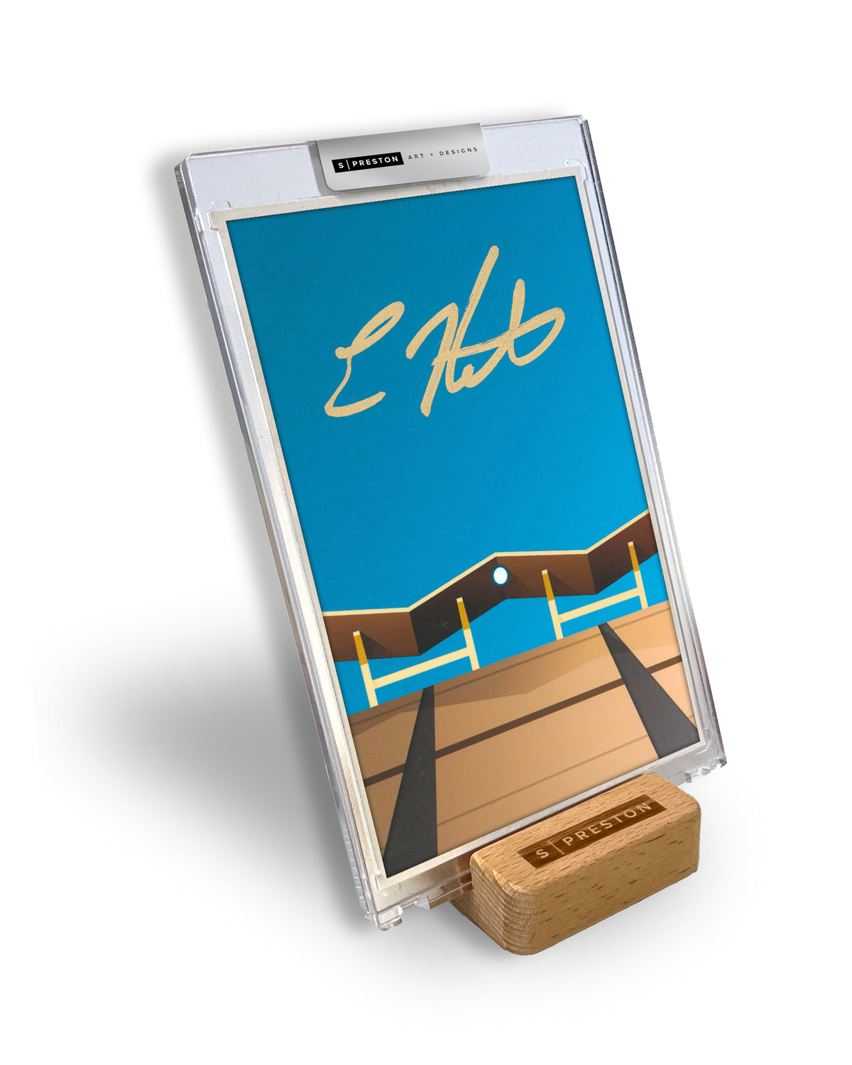 Minimalist Dodger Stadium - Kiké Hernandez Autograph Slab - Authenticated