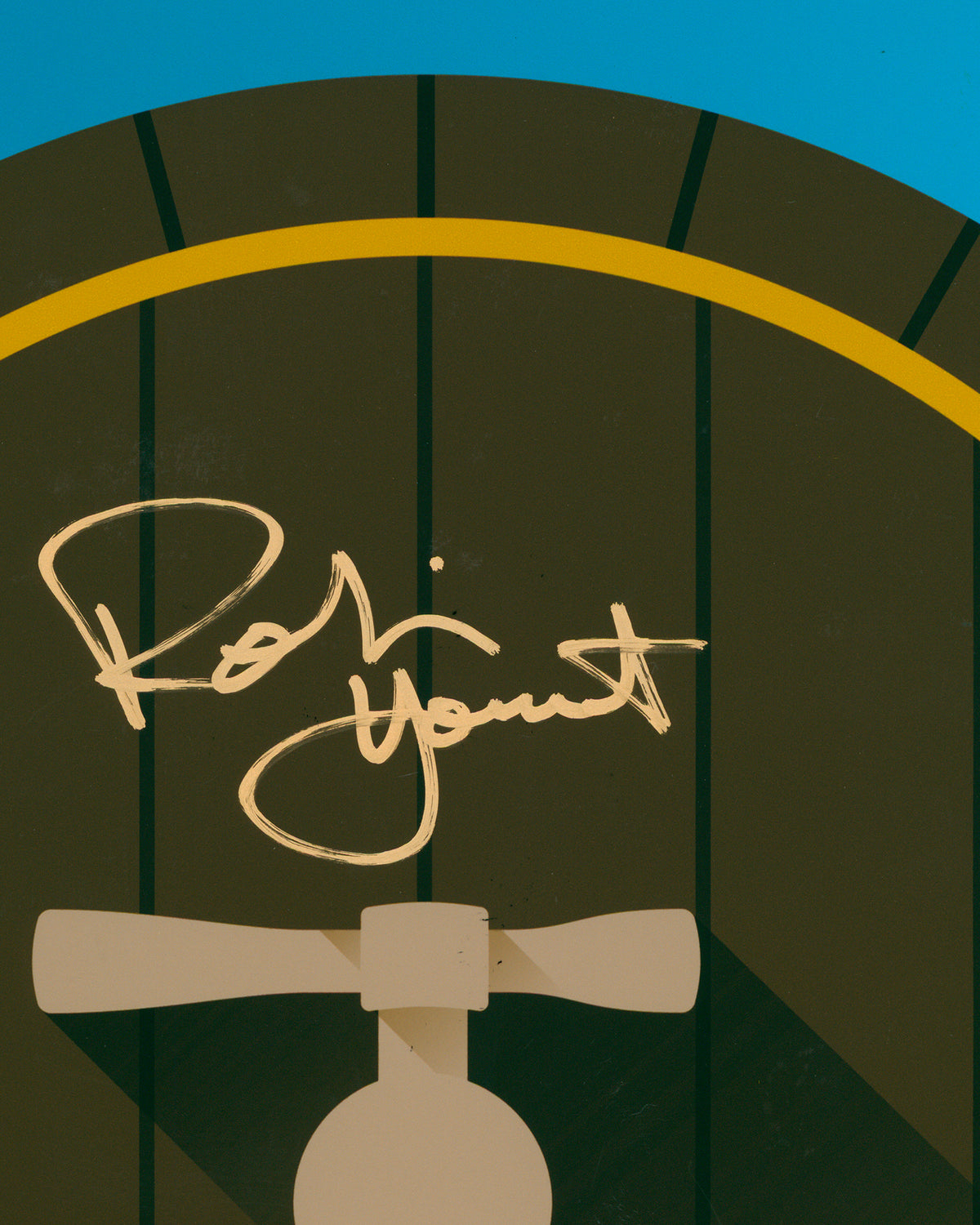 Minimalist Milwaukee County Stadium - Robin Yount Autographed - Poster Print - Authenticated