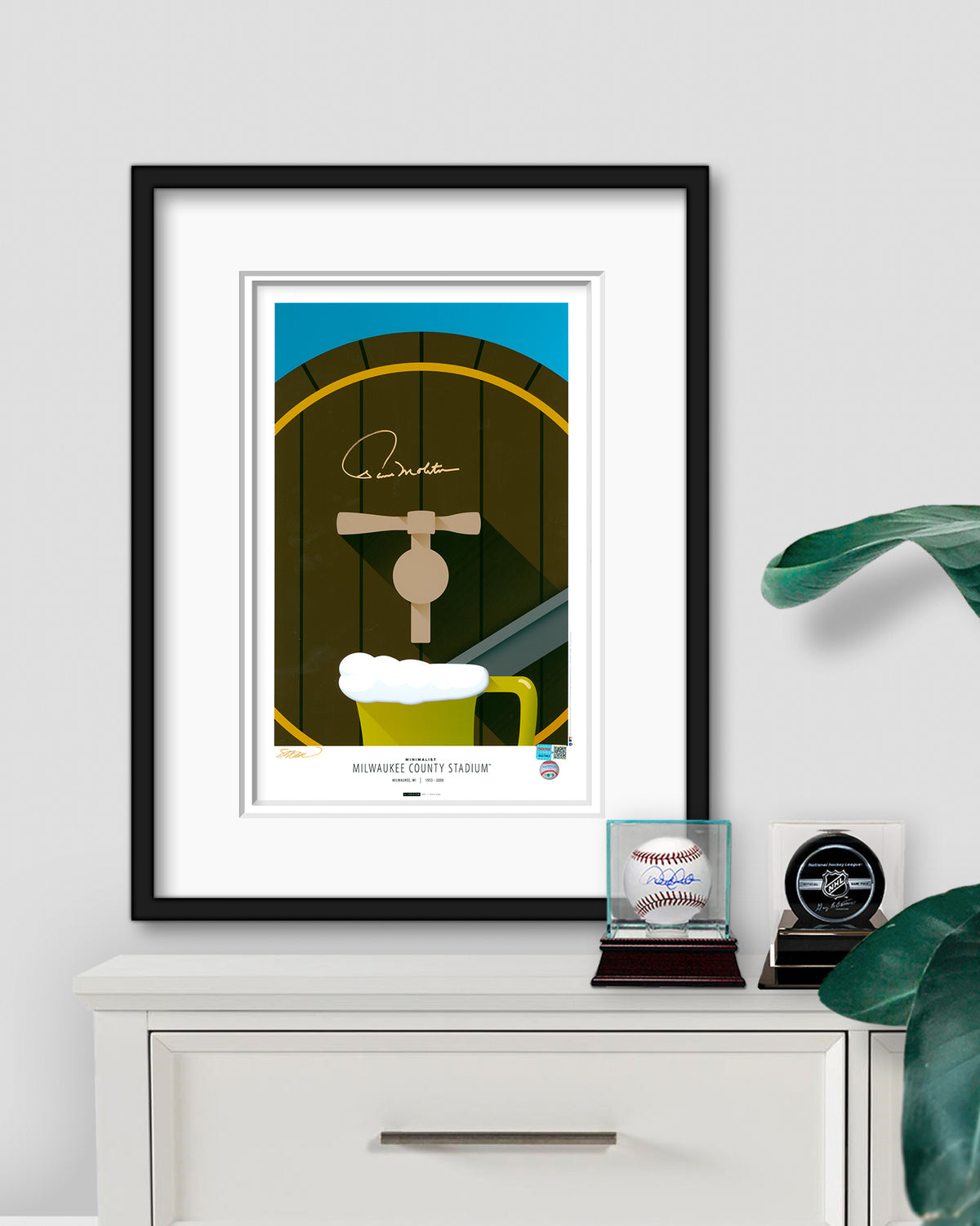 Minimalist Milwaukee County Stadium - Paul Molitor Autographed - Poster Print - Authenticated (Copy)