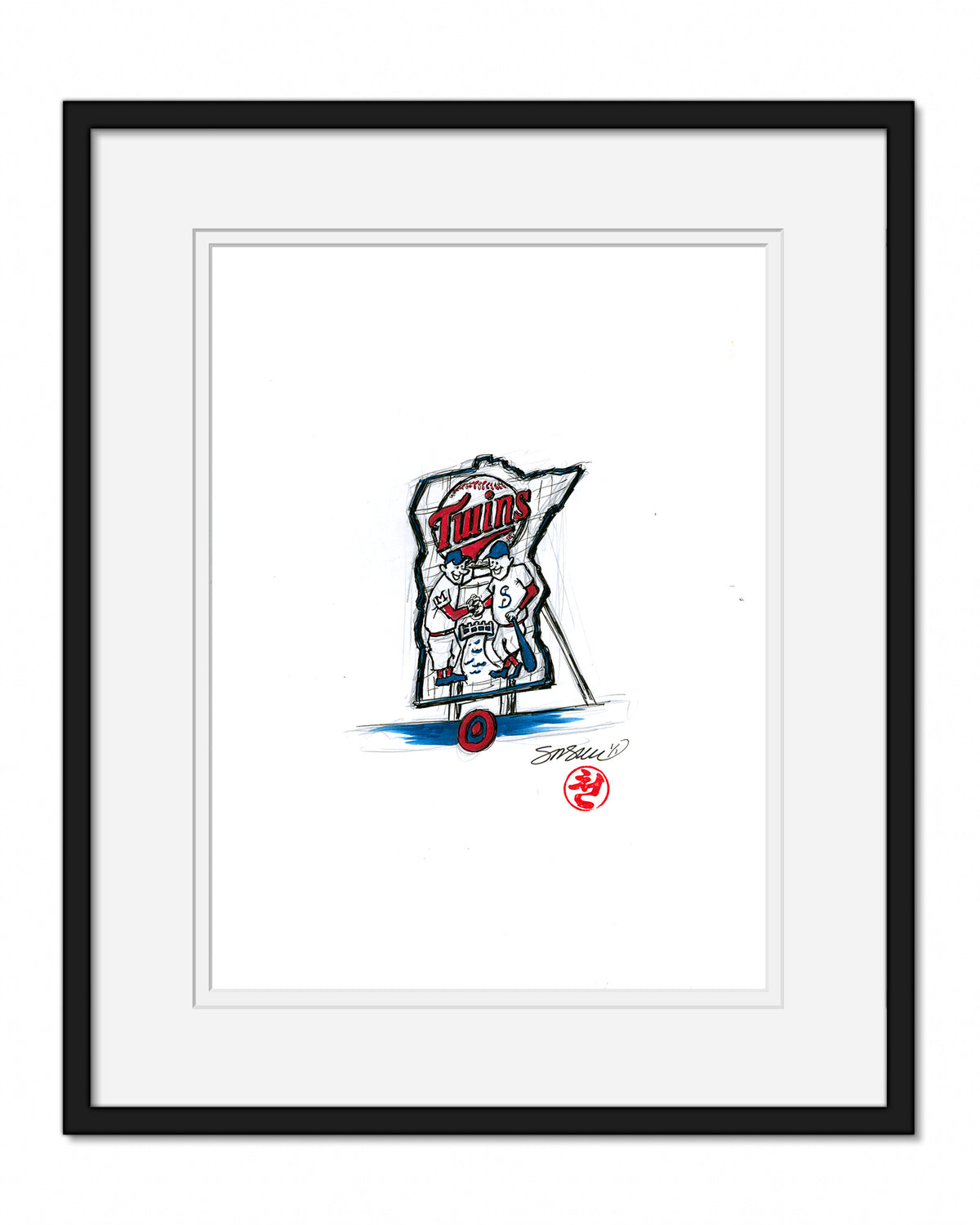 Target Field Original Ink Sketch (Minnie and Paul)