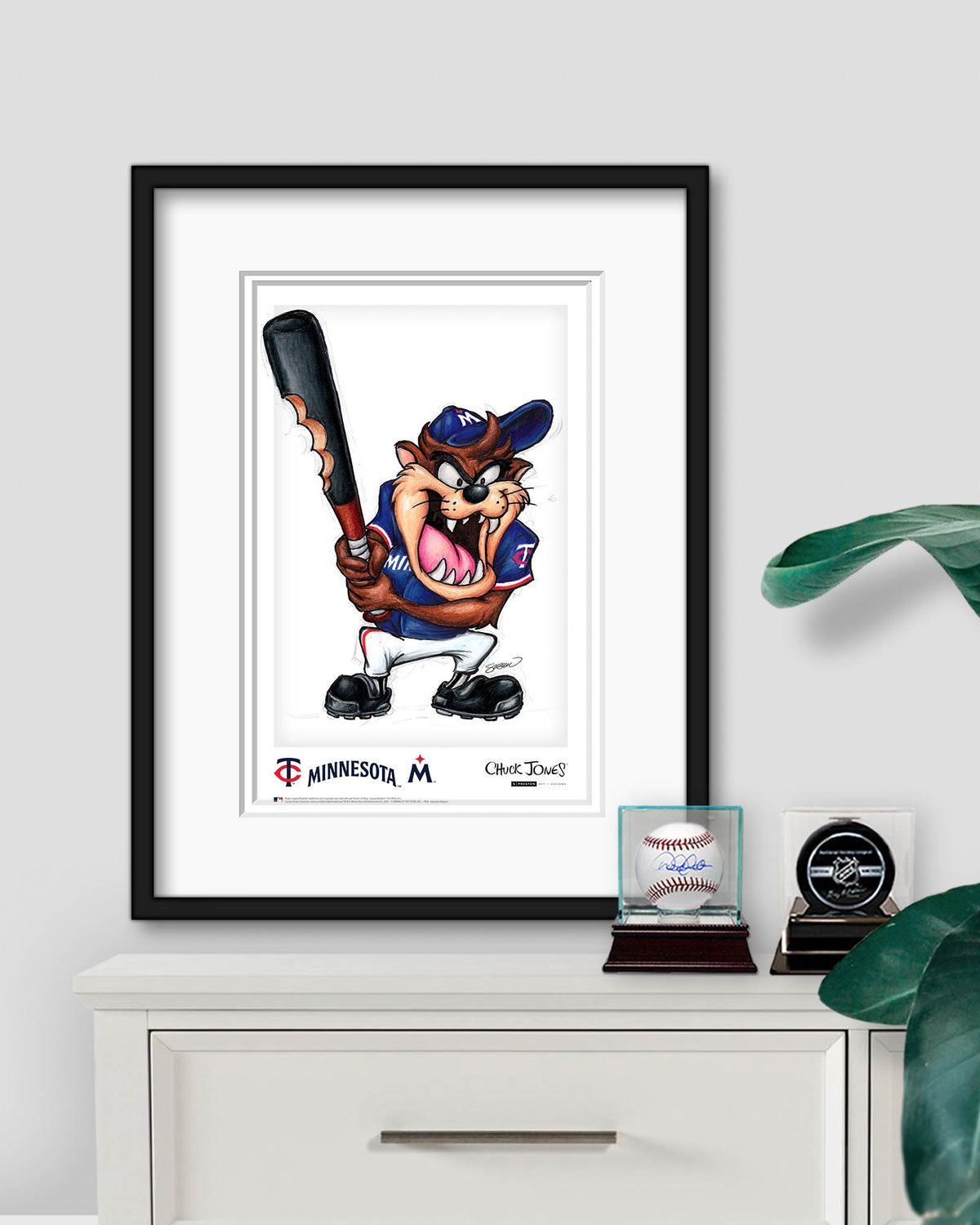 Taz On Deck x MLB Twins Limited Edition Art Print