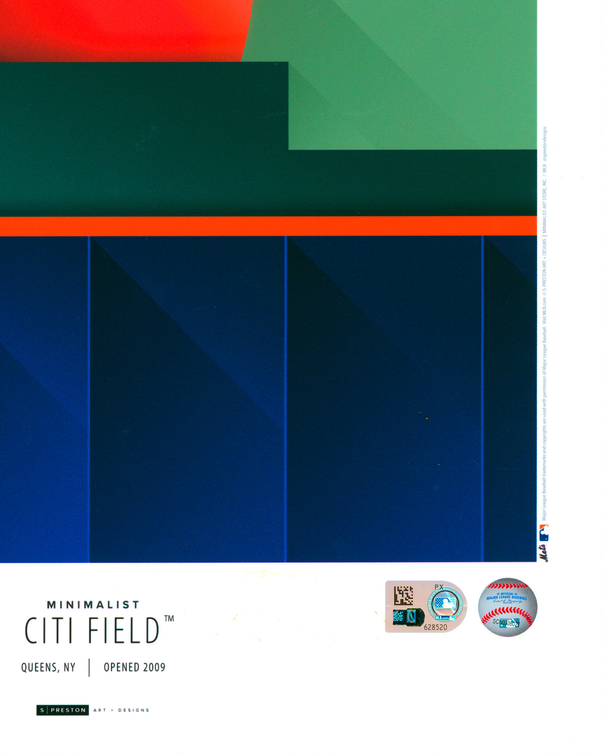 Minimalist Citi Field - Jonah Tong Autographed - Authenticated