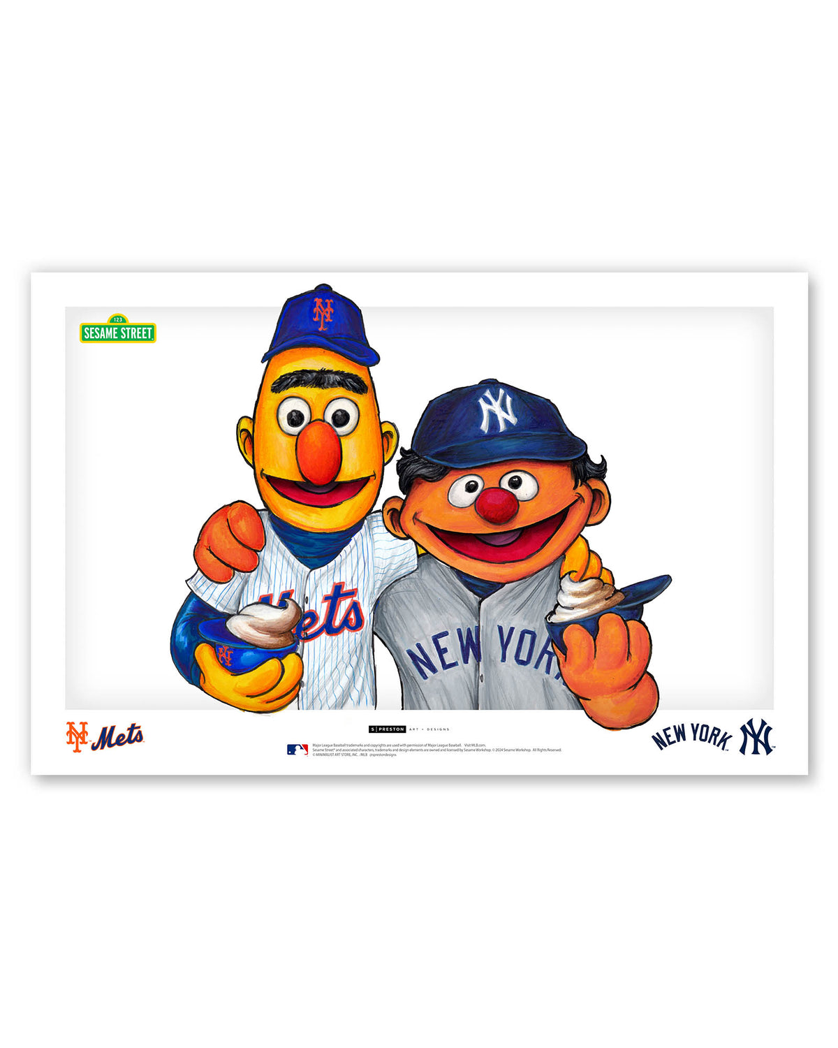 Bert and Ernie x MLB House Divided (NYY NYM)