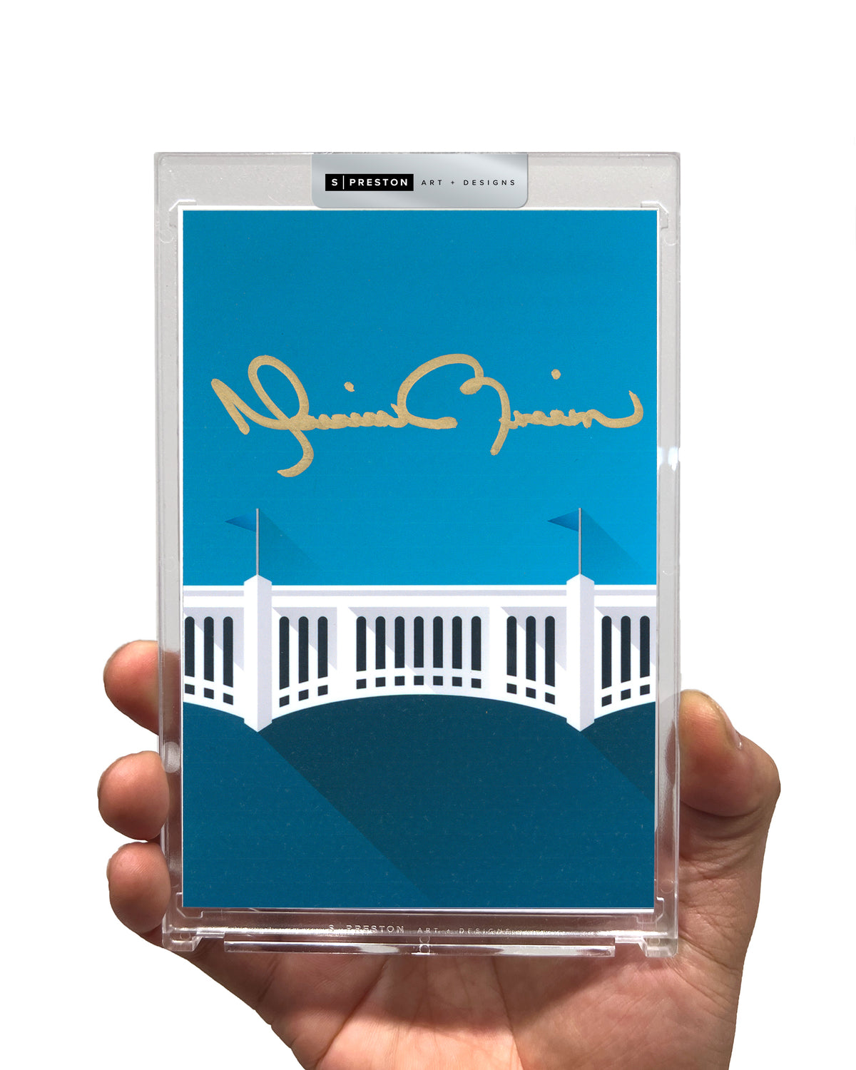 Minimalist Yankee Stadium -  Mariano Rivera Autograph Slab - Authenticated