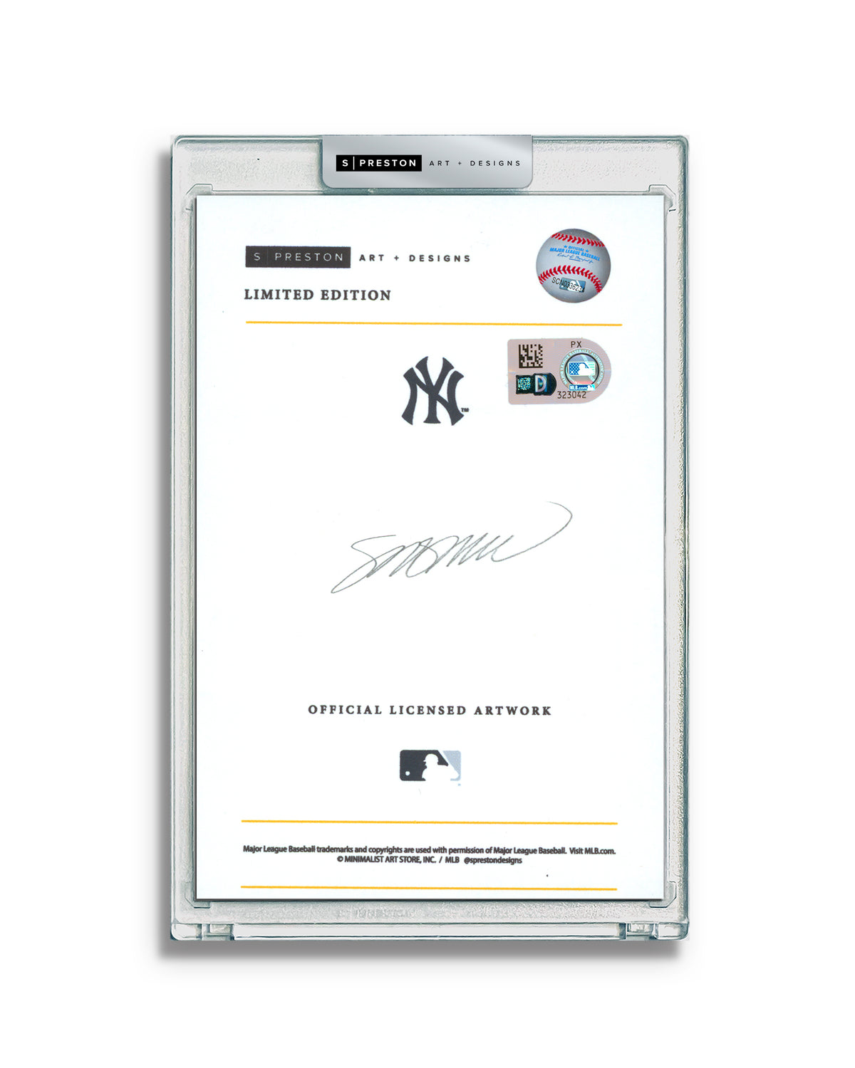 Minimalist Yankee Stadium -  Mariano Rivera Autograph Slab - Authenticated